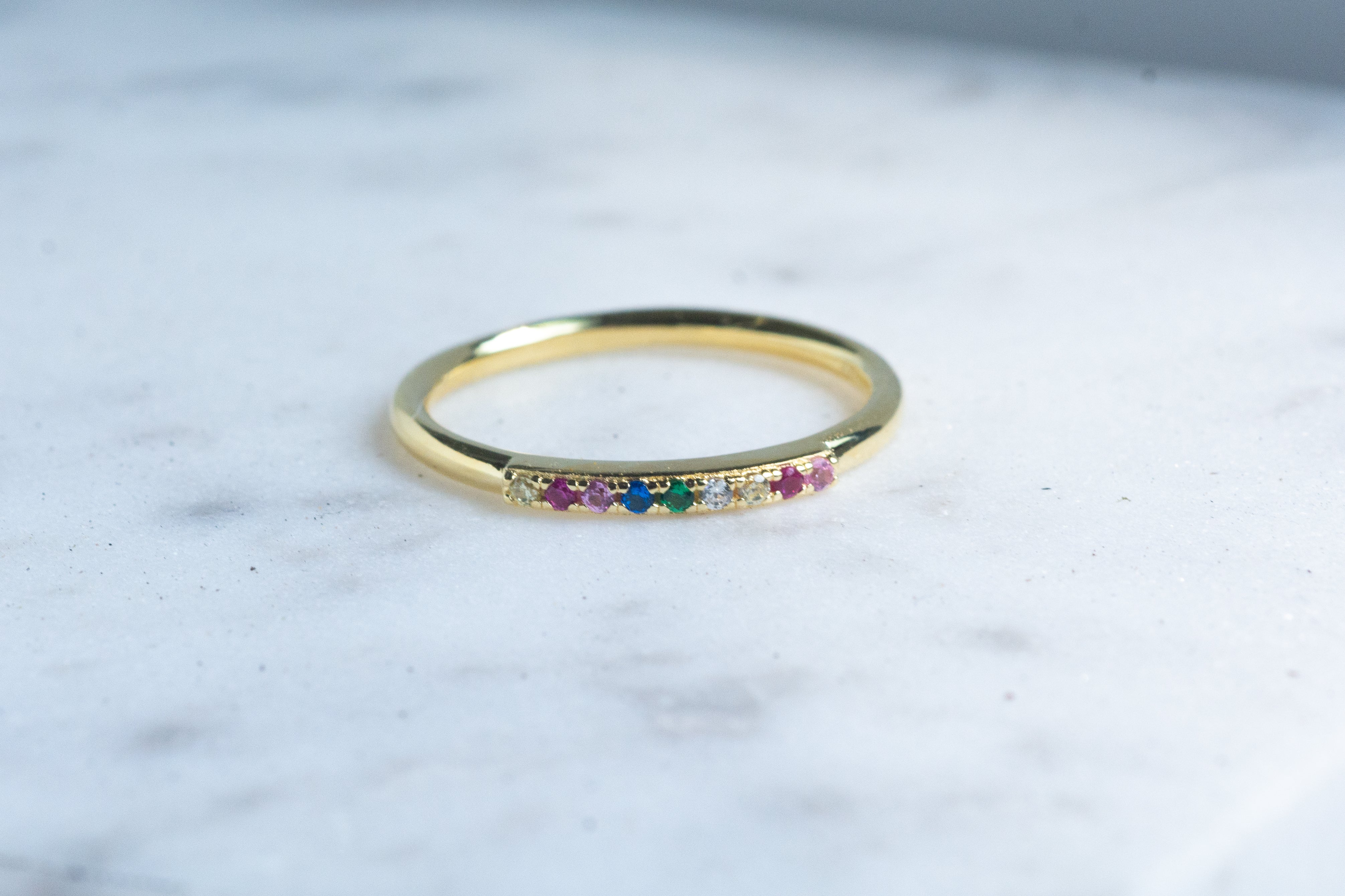 Half Pave Rainbow Ring - Image 5