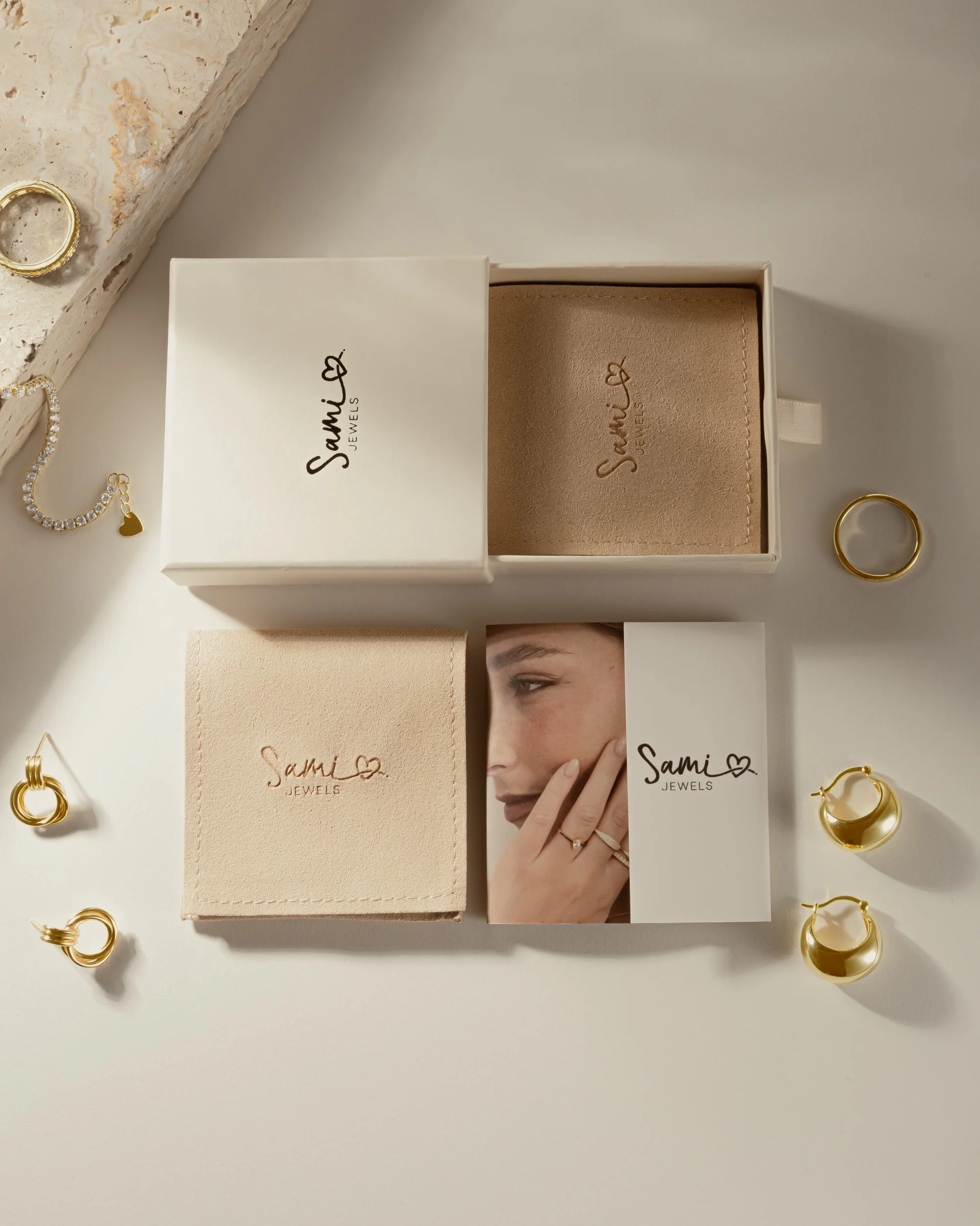Halo Baguette Necklace w/ Paperclip Chain - Image 10