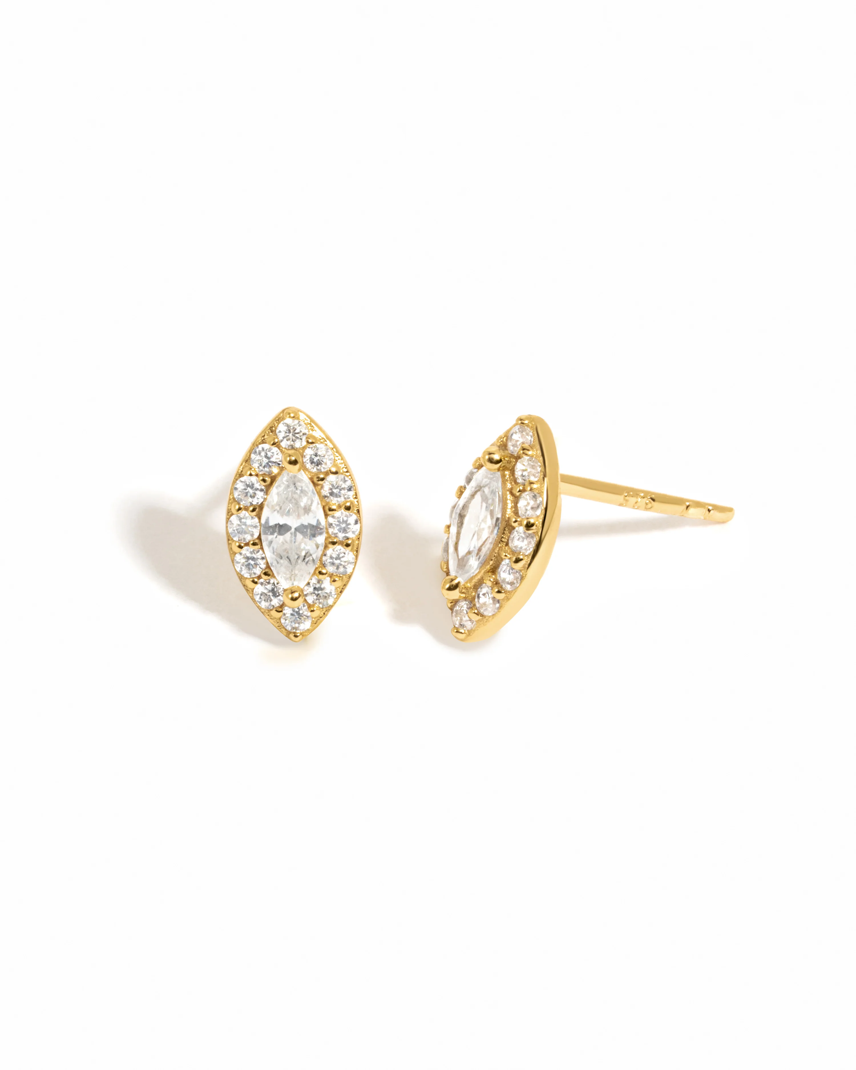 Halo Marquise Studs