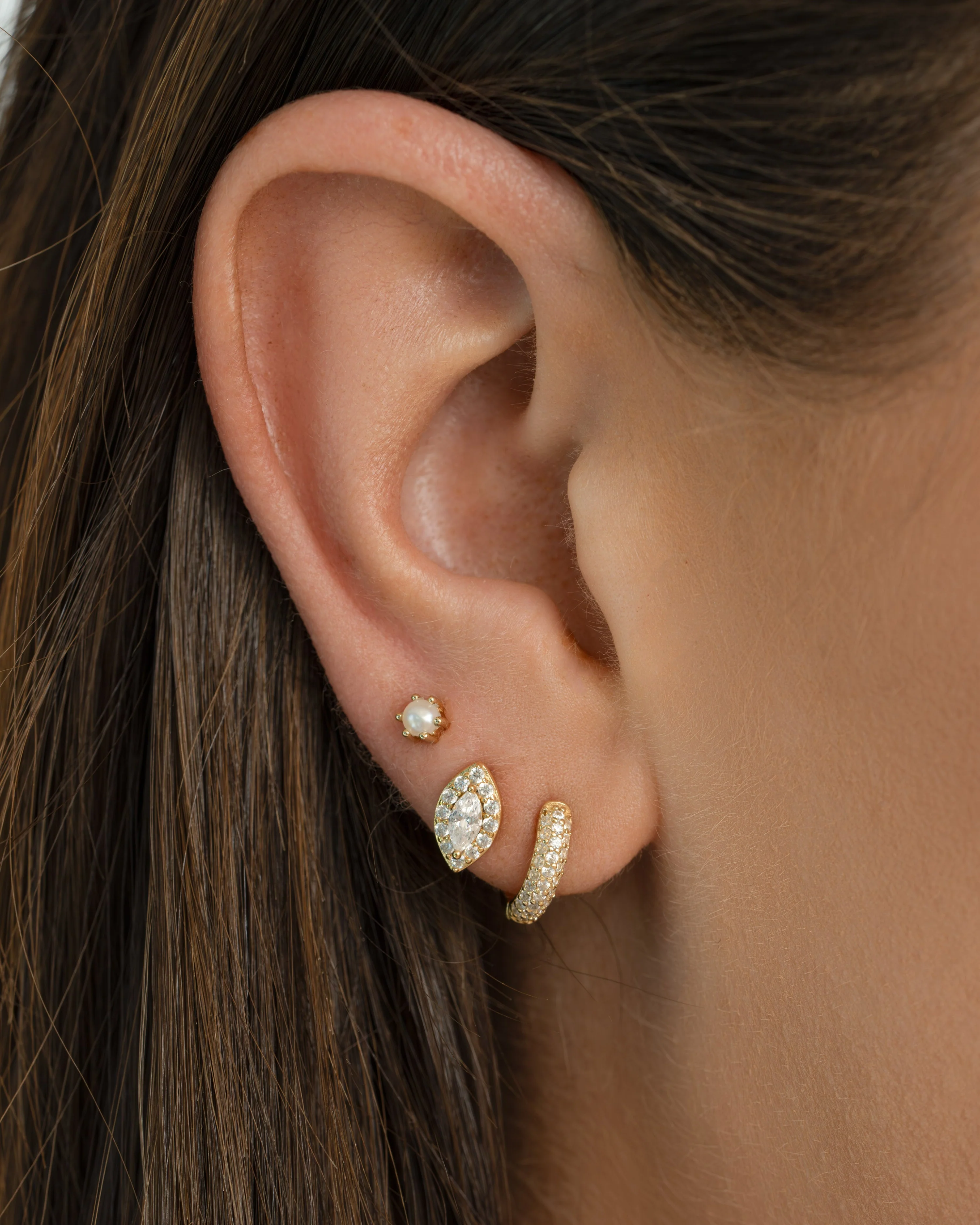 Halo Marquise Studs - Image 2