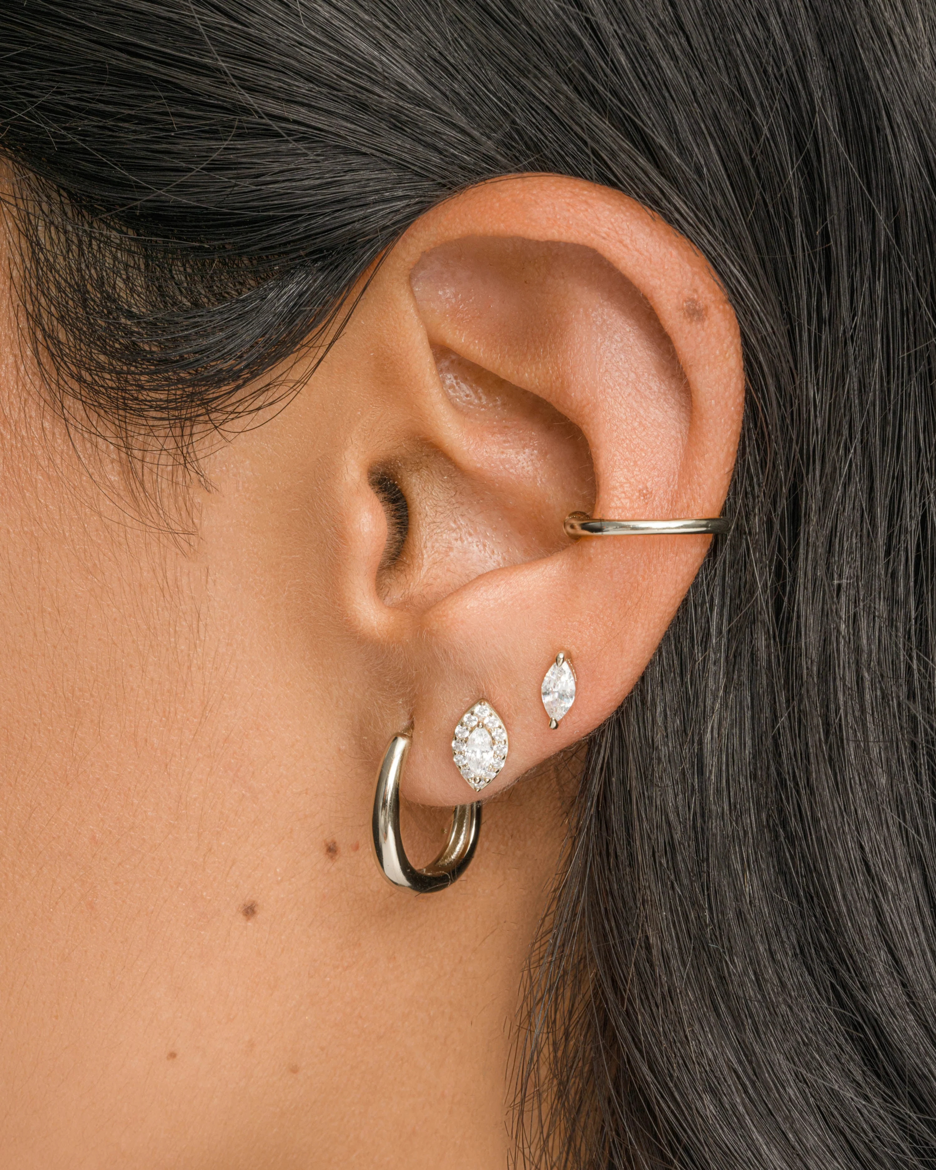 Halo Marquise Studs - Image 4