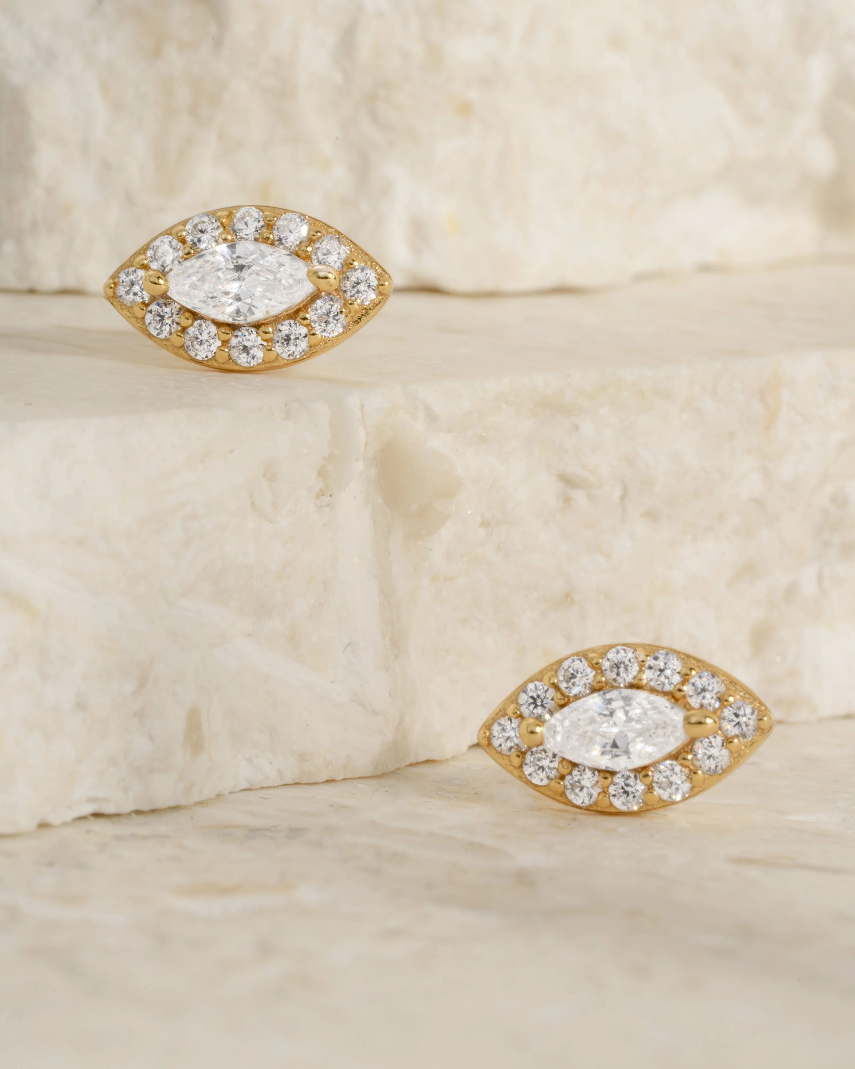 Halo Marquise Studs - Image 5