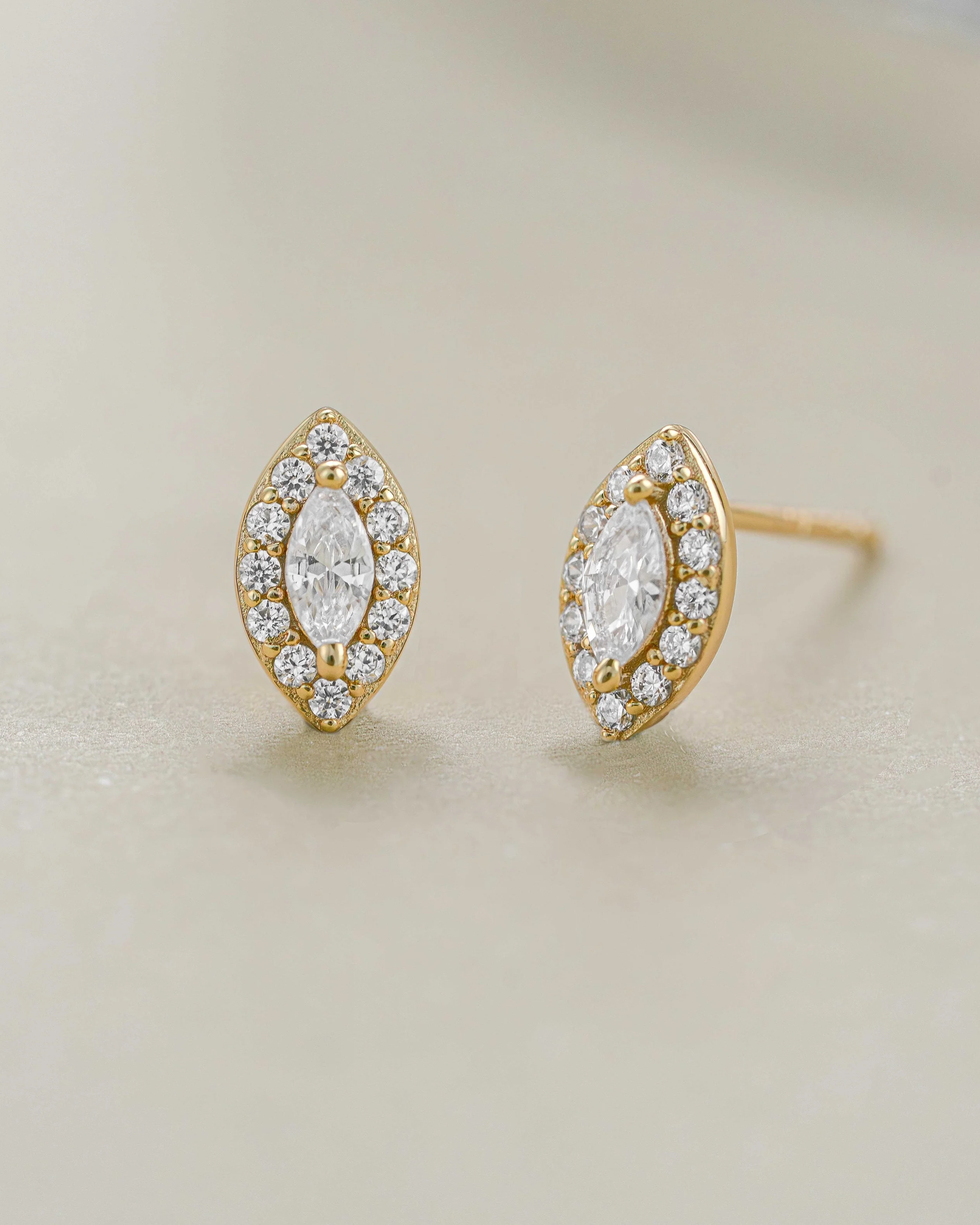 Halo Marquise Studs - Image 7