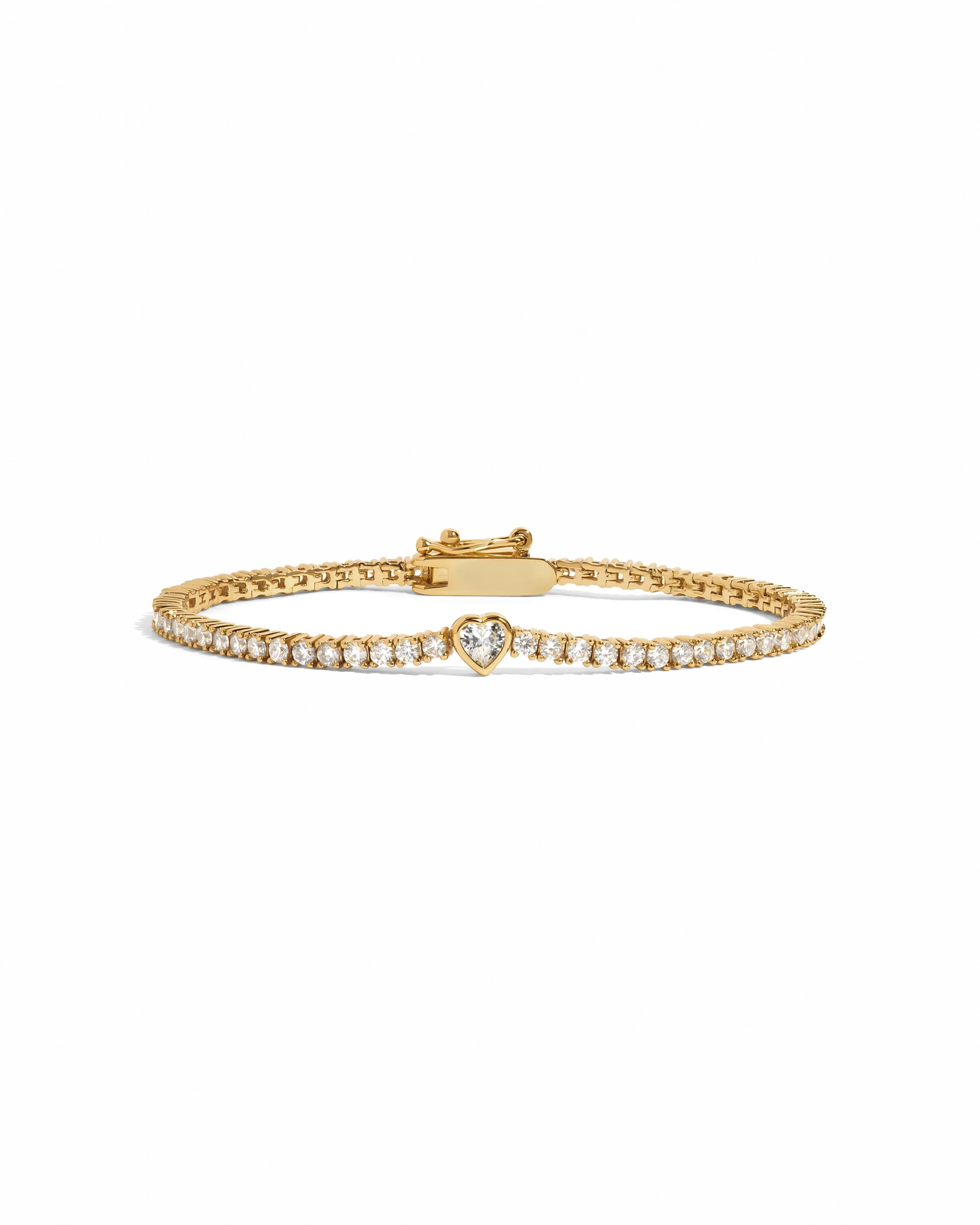 Heart Charm Tennis Bracelet