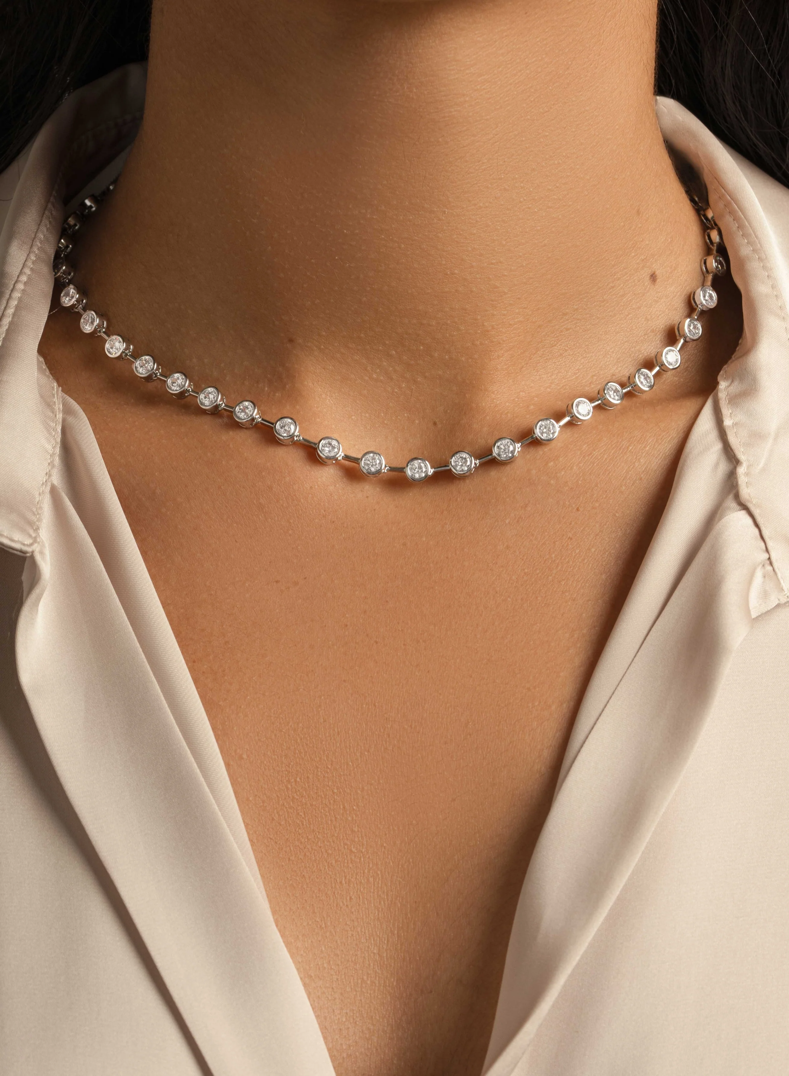 Icon Bezel Tennis Necklace - Image 2