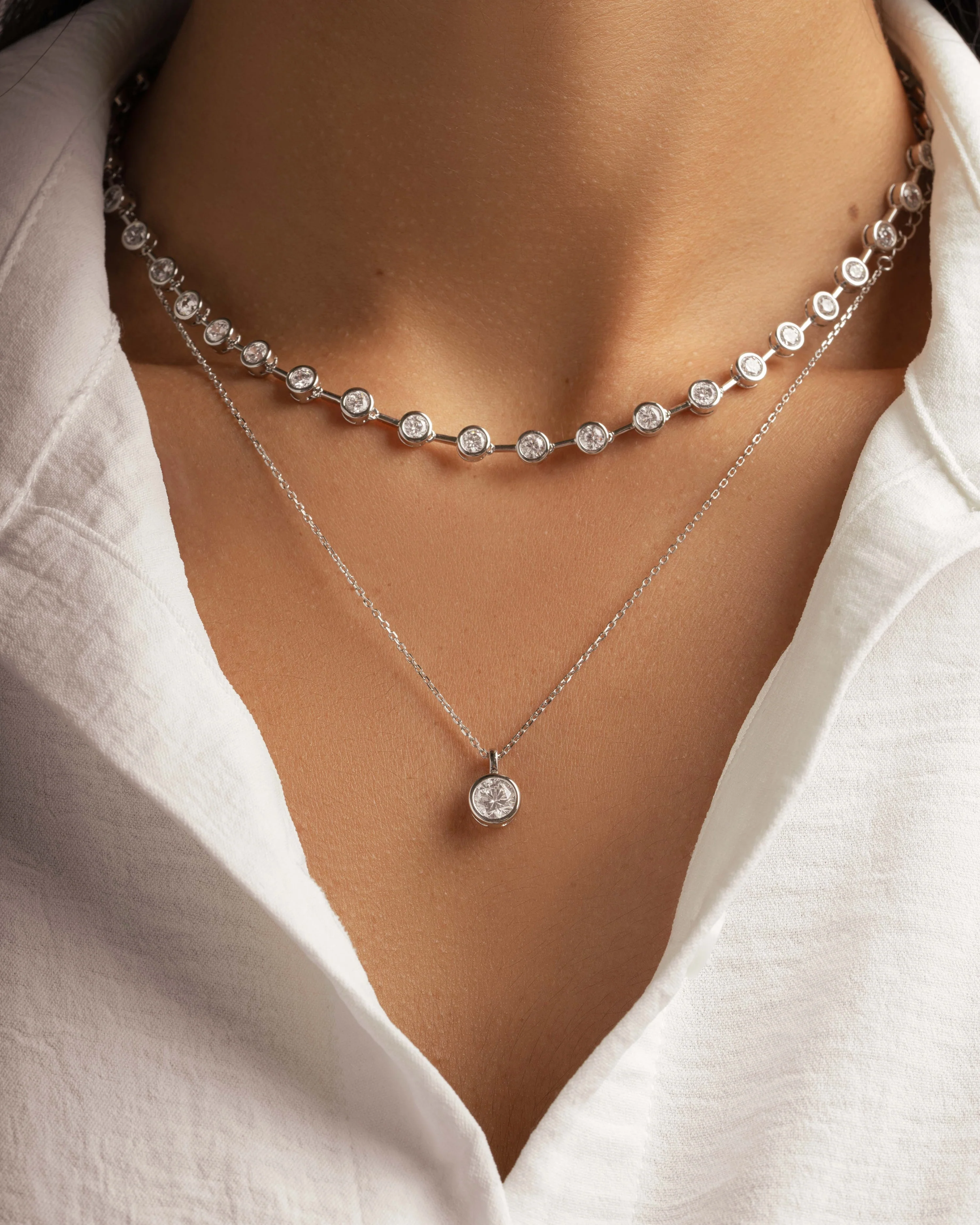 Icon Bezel Tennis Necklace - Image 4