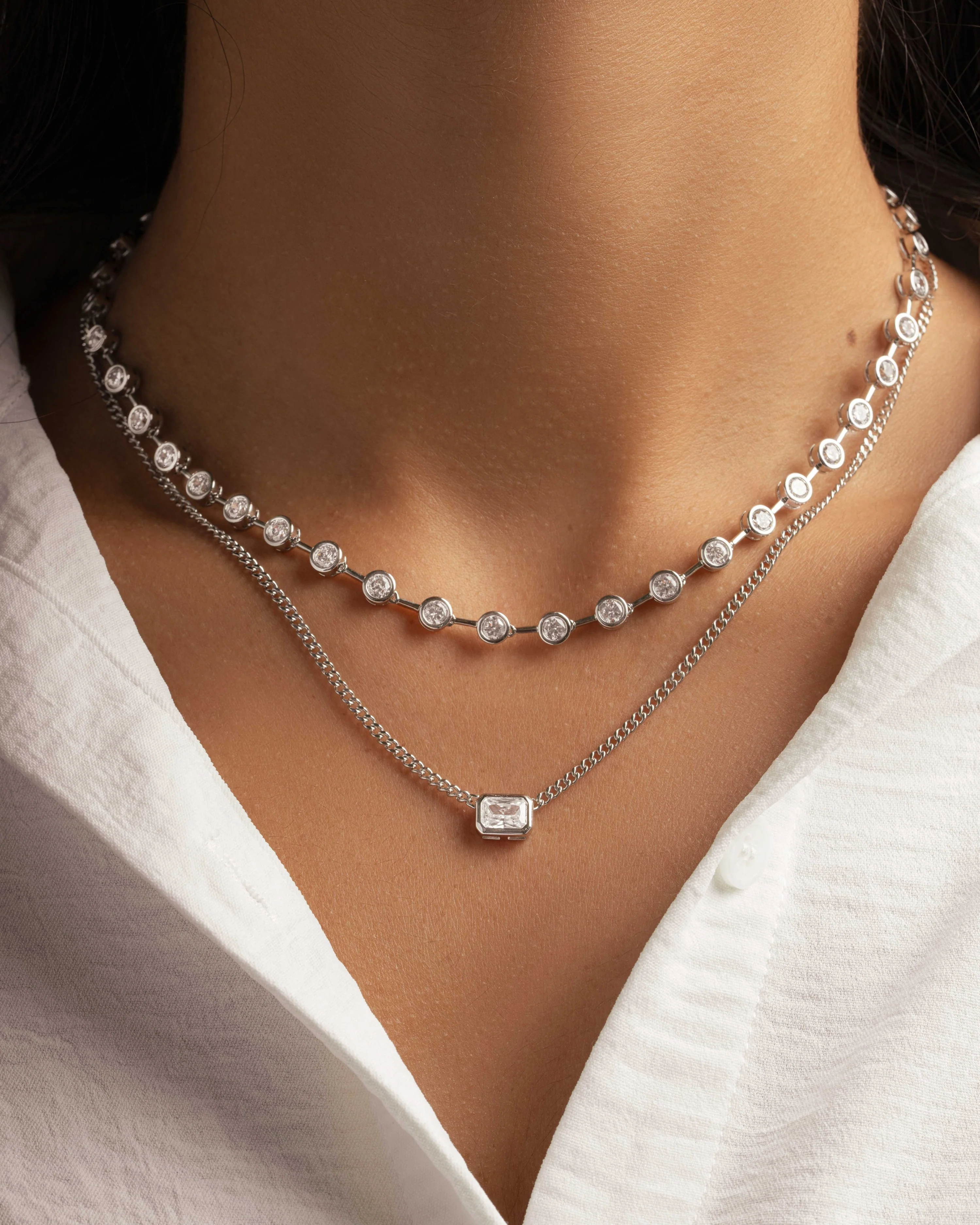 Icon Bezel Tennis Necklace - Image 5