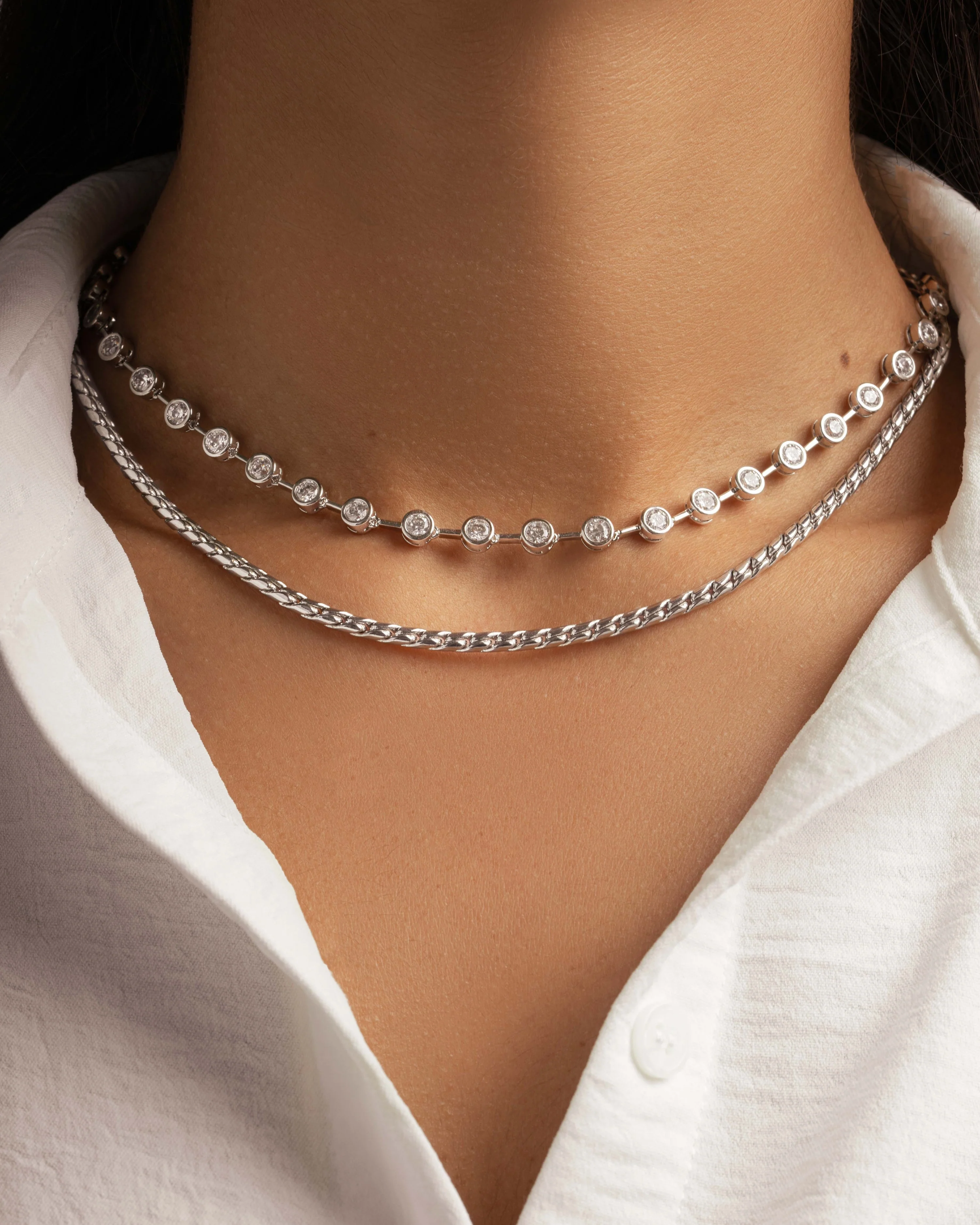Icon Bezel Tennis Necklace - Image 6
