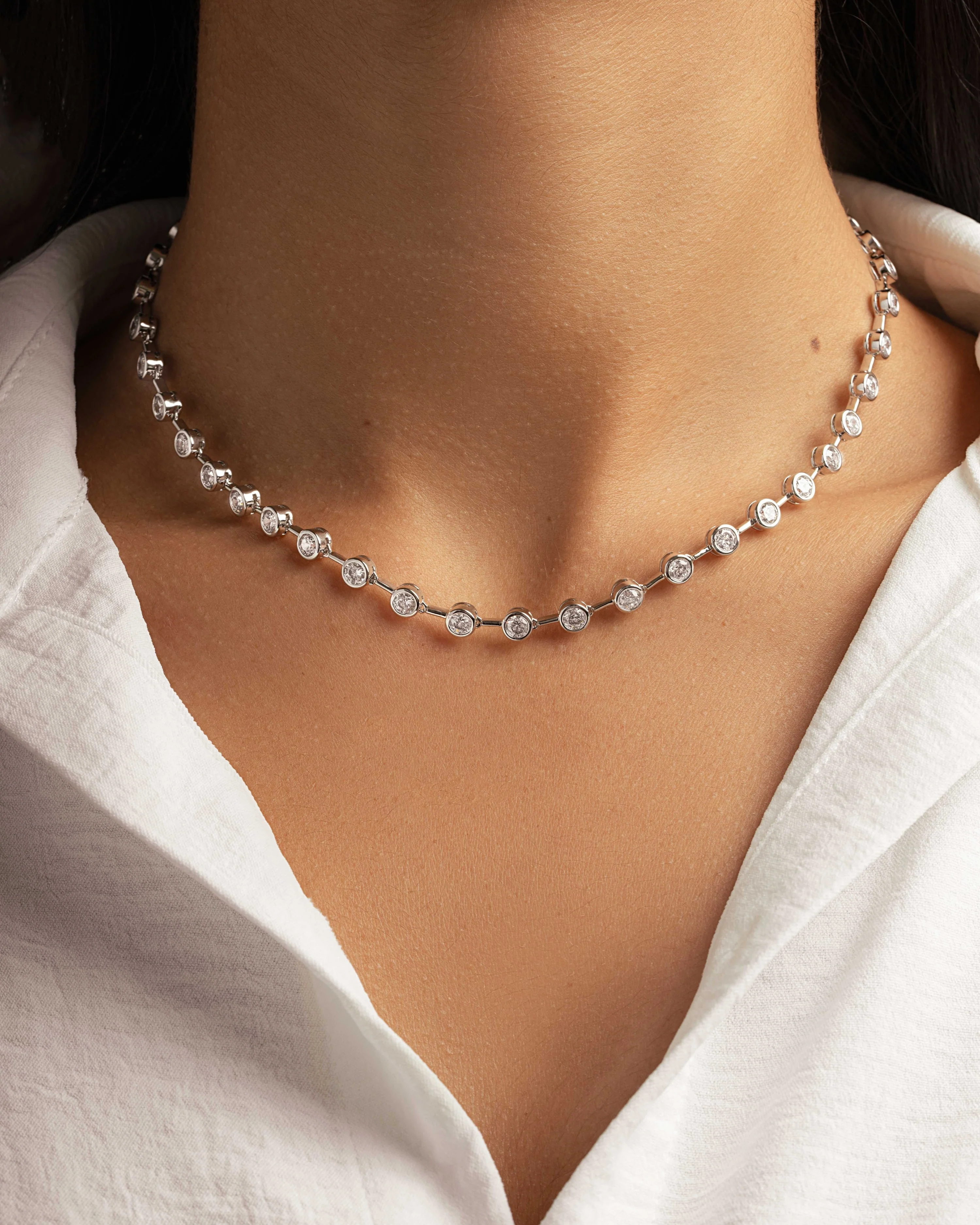 Icon Bezel Tennis Necklace - Image 7