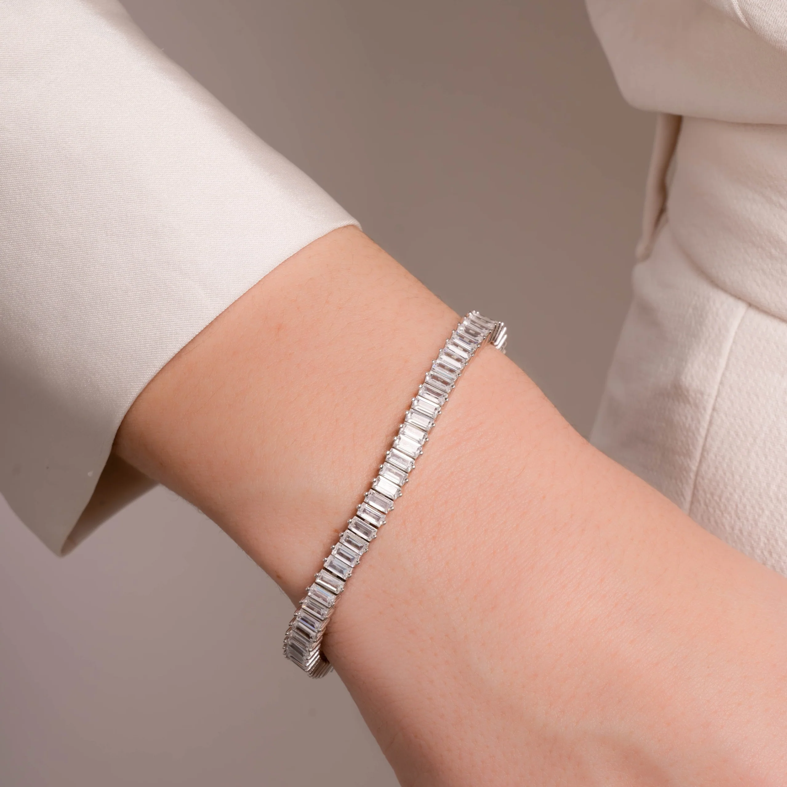 Julie Baguette Tennis Bracelet - Image 4