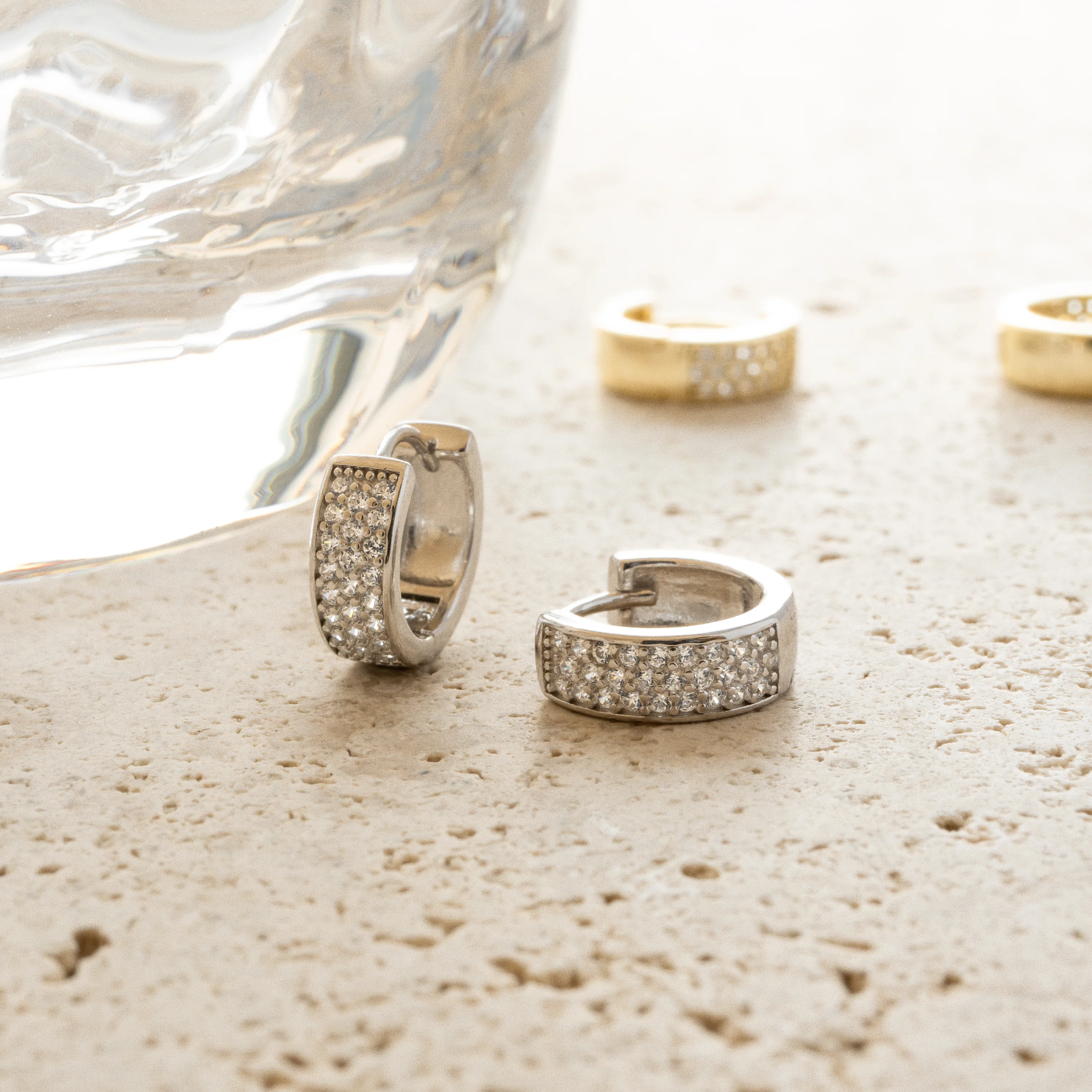 Lanie Diamond Huggie Earrings - Image 3