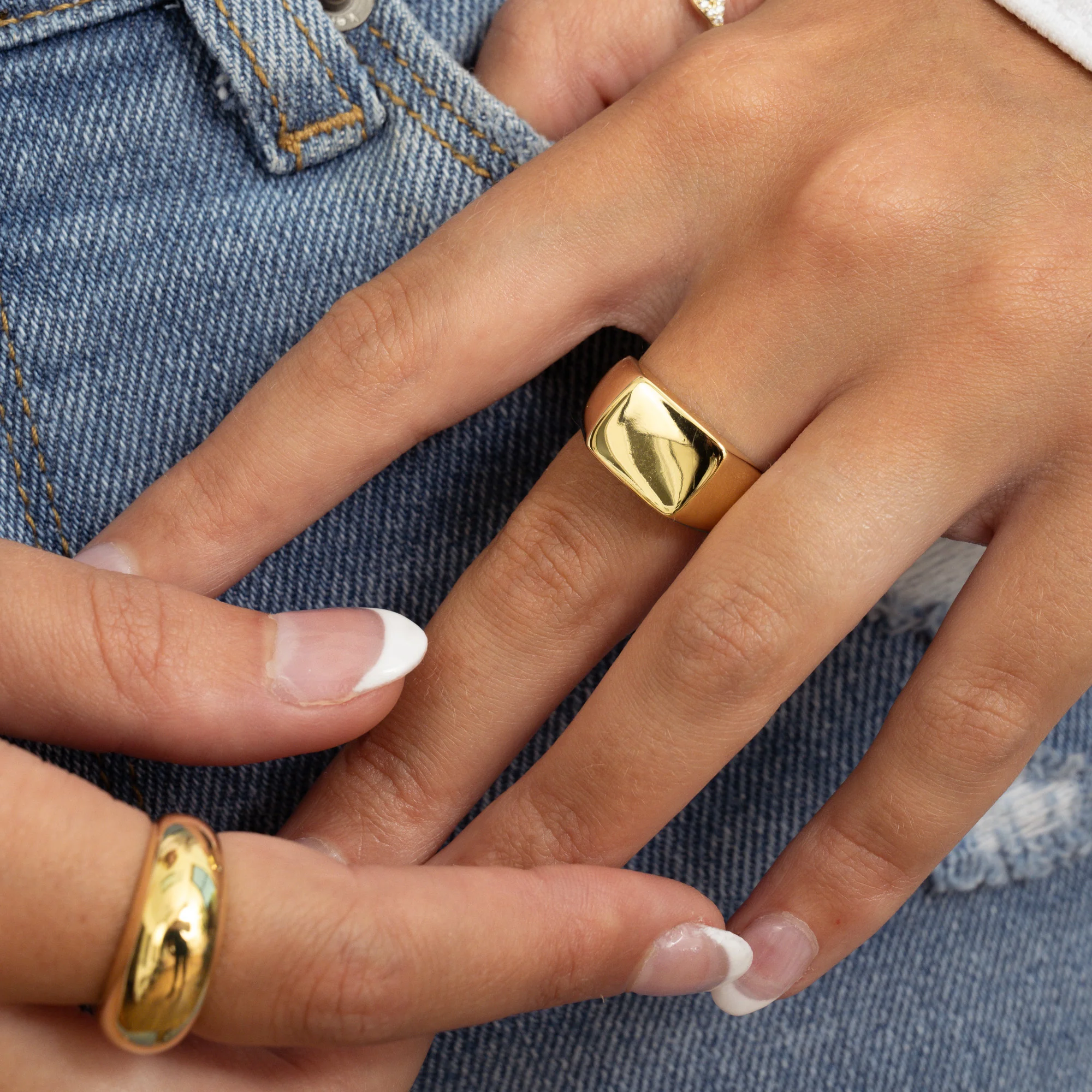 Large Square Signet Ring - Image 2