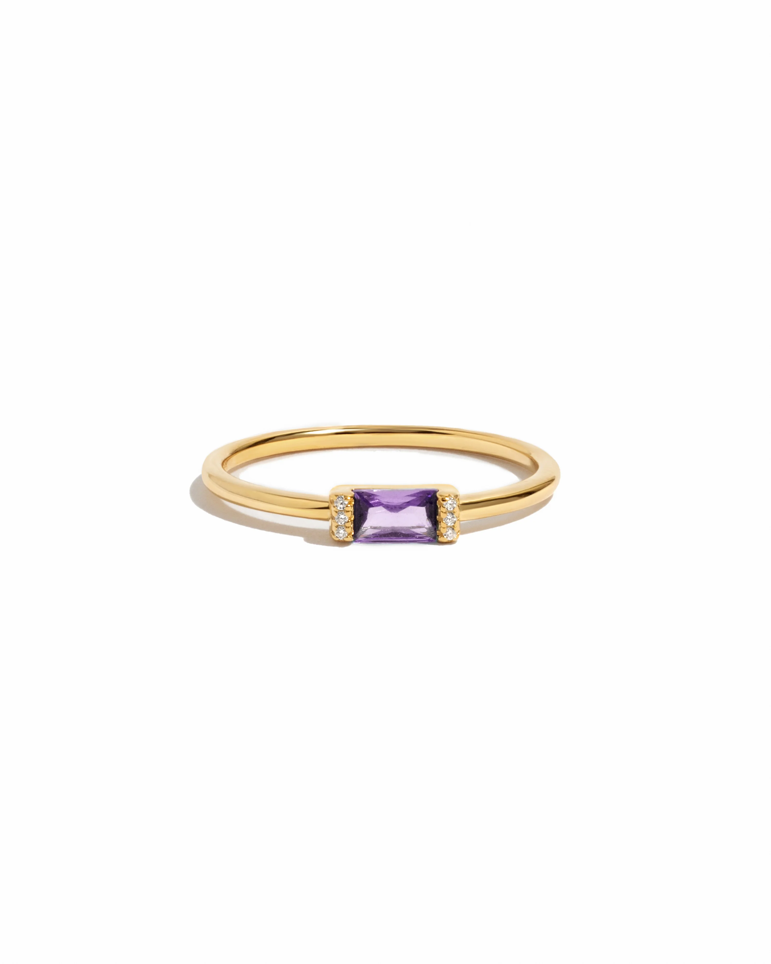 Light Amethyst Simple Baguette Ring