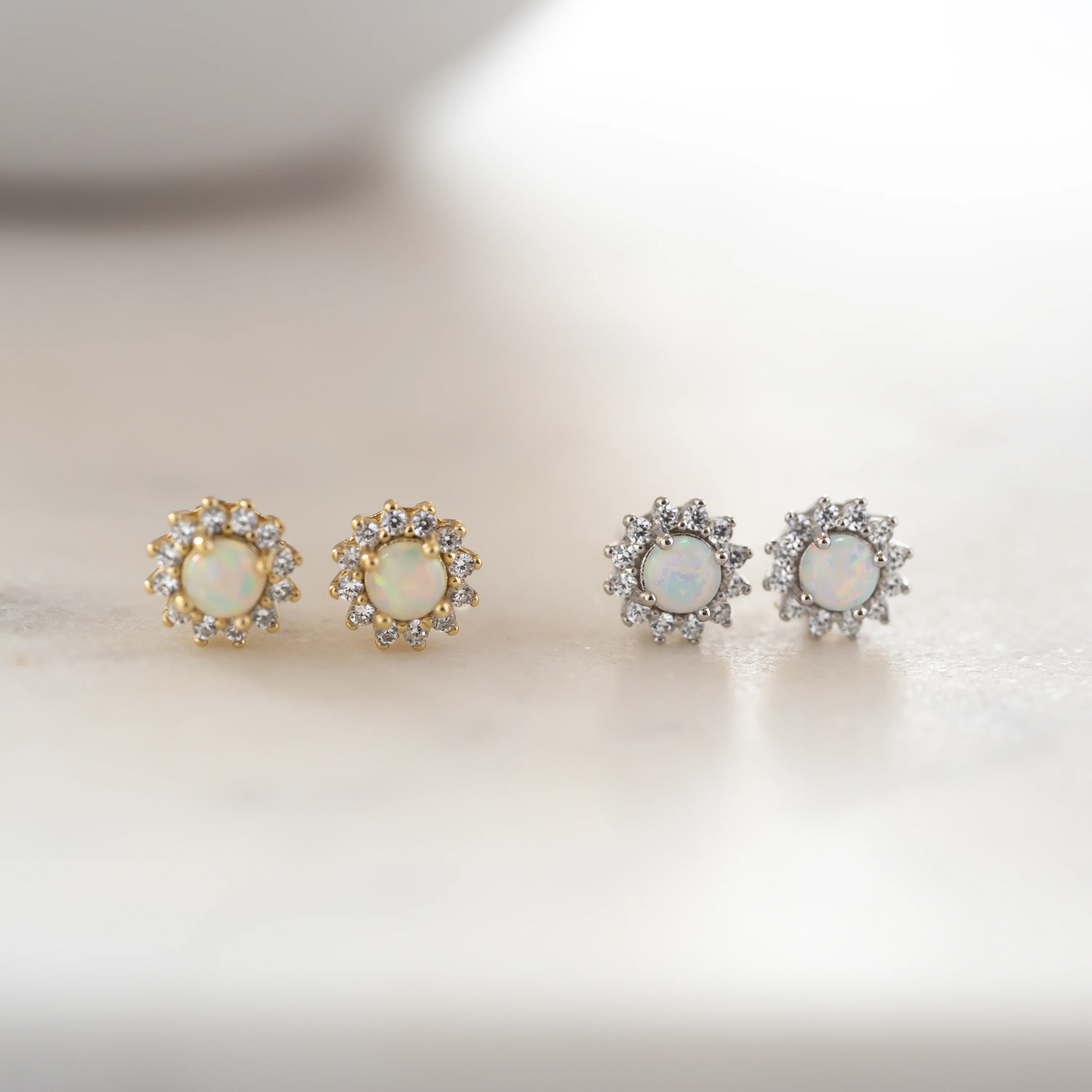 Lora Opal Stud Earrings - Image 3