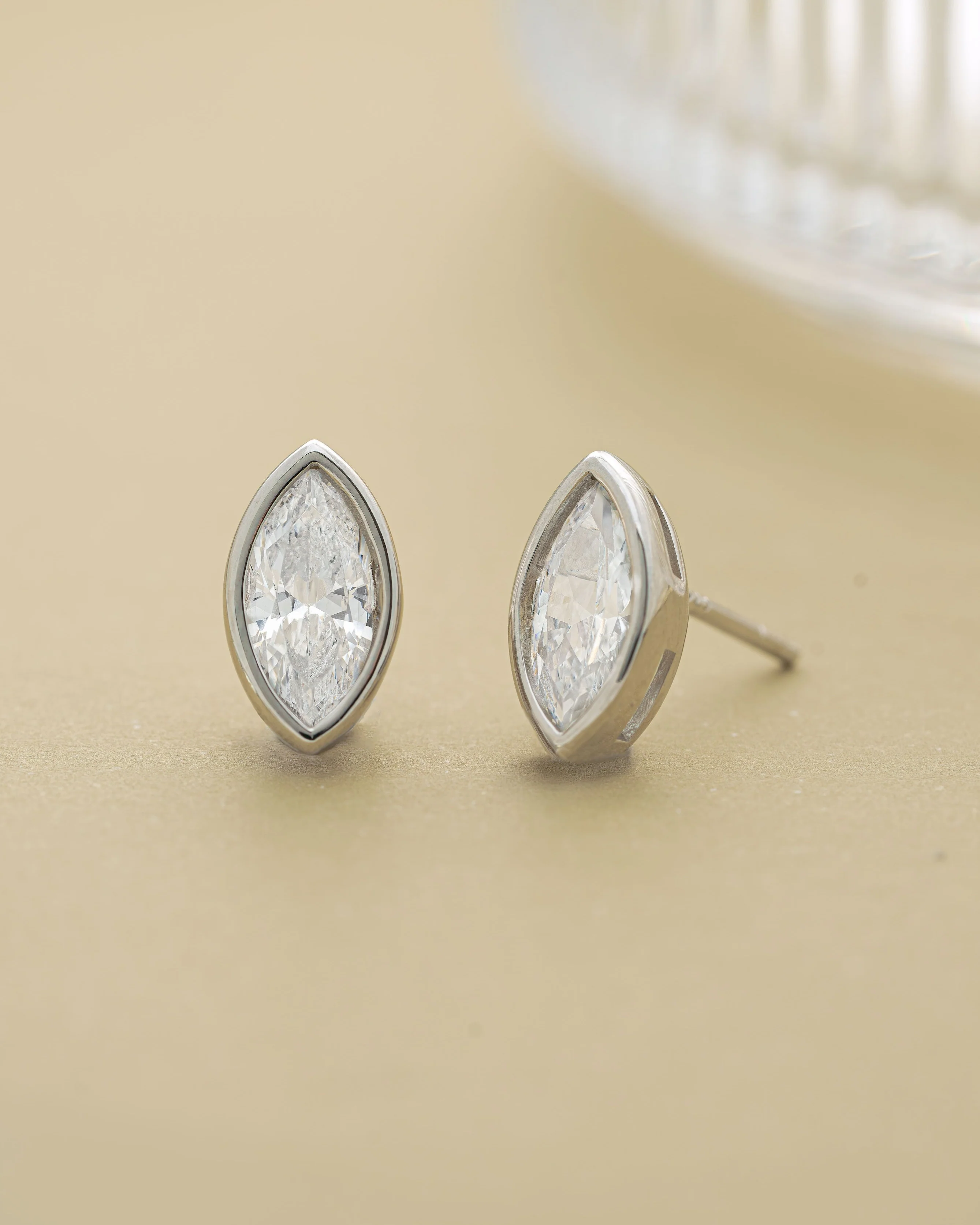 Marquise Bezel Stud Earrings - Image 12