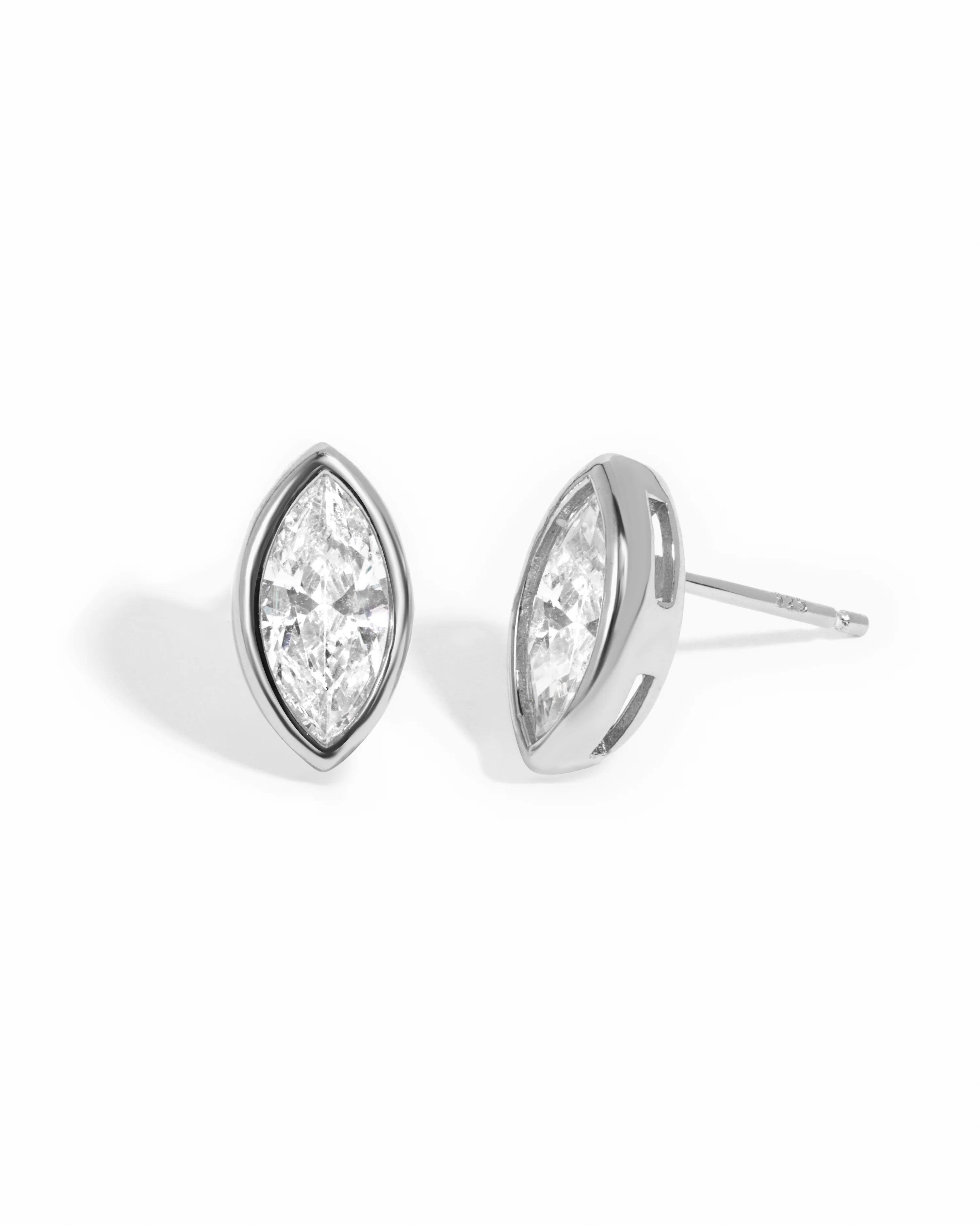 Marquise Bezel Stud Earrings - Image 3