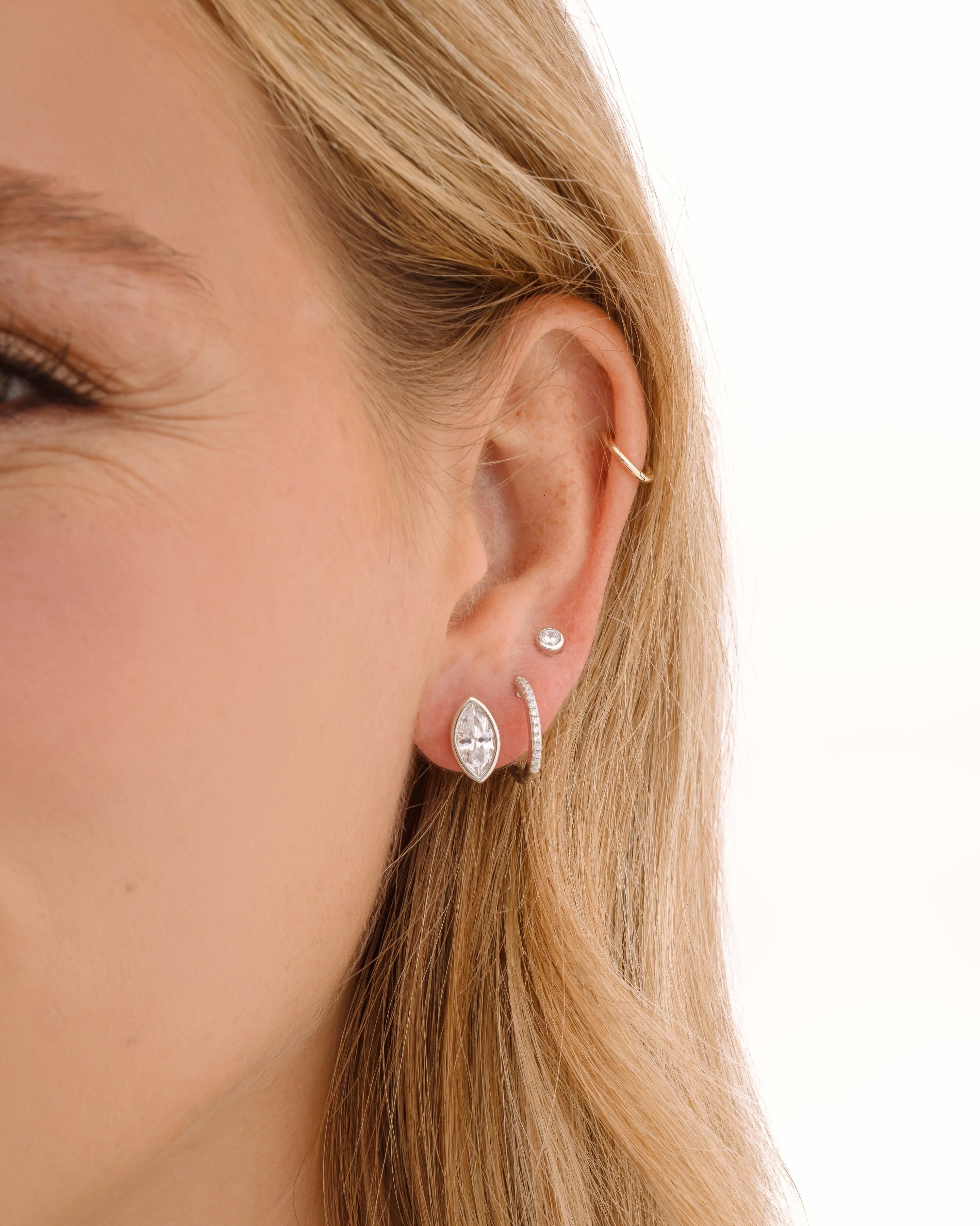 Marquise Bezel Stud Earrings - Image 4