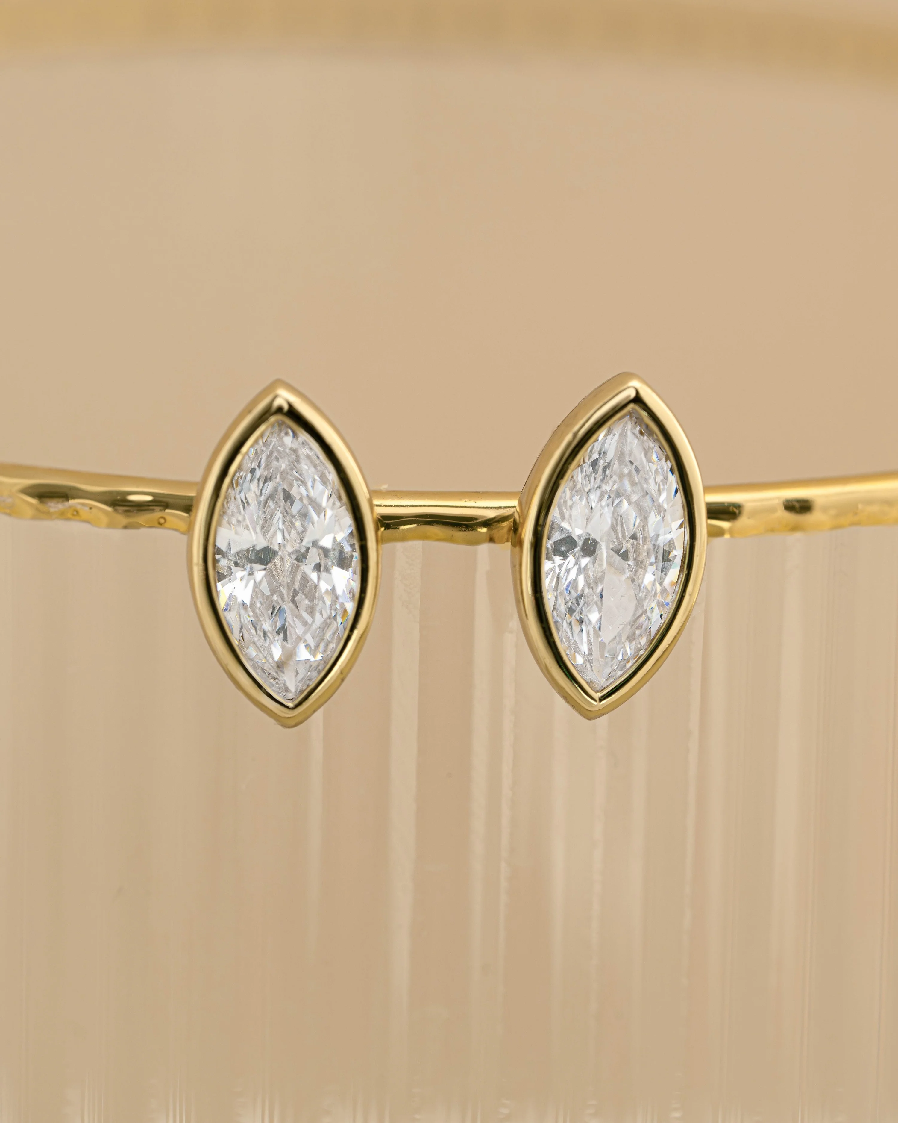 Marquise Bezel Stud Earrings - Image 5