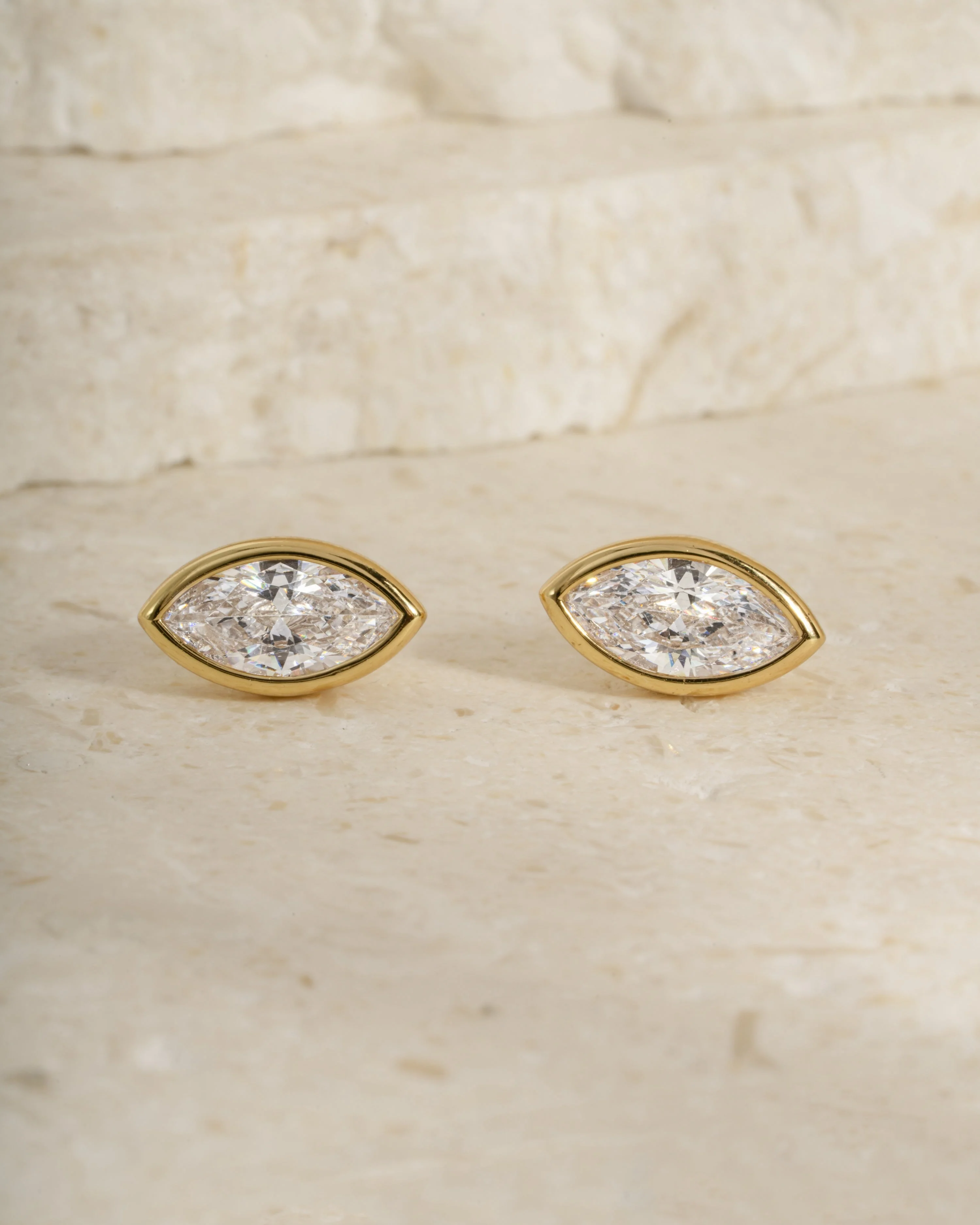 Marquise Bezel Stud Earrings - Image 9