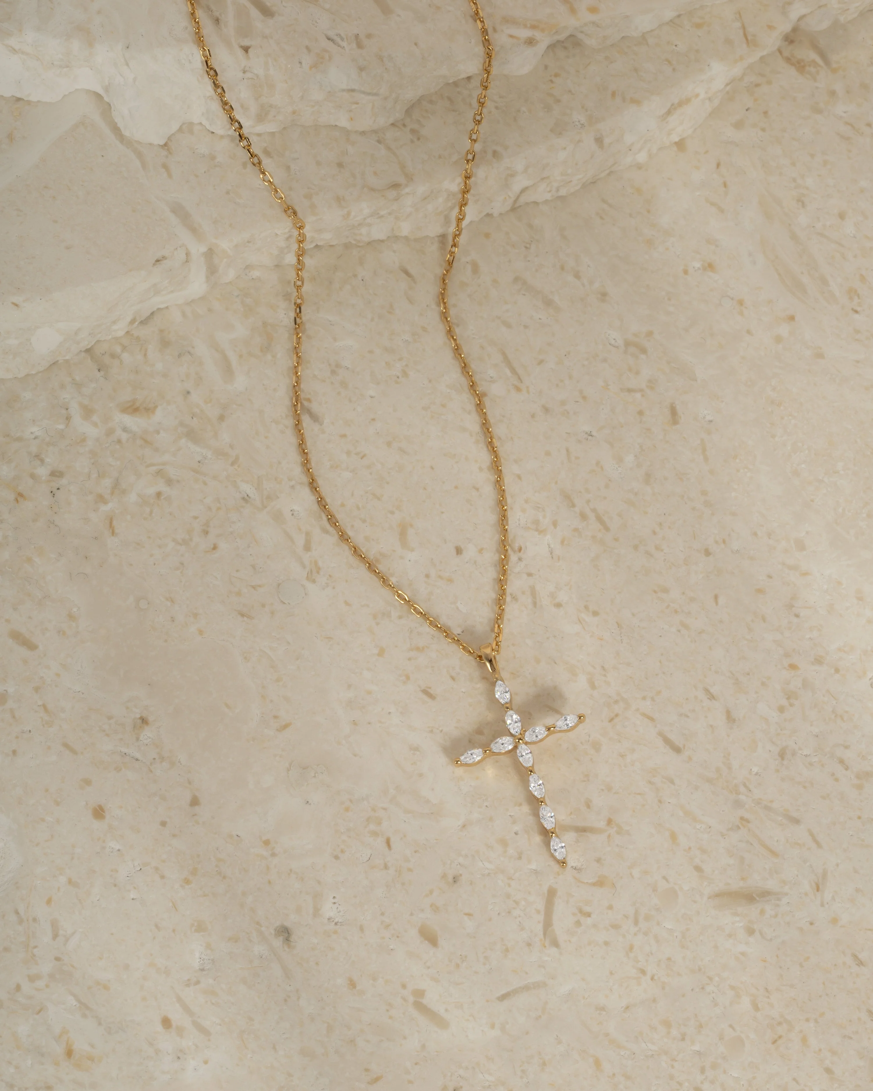Marquise Cut Cross Necklace - Image 10