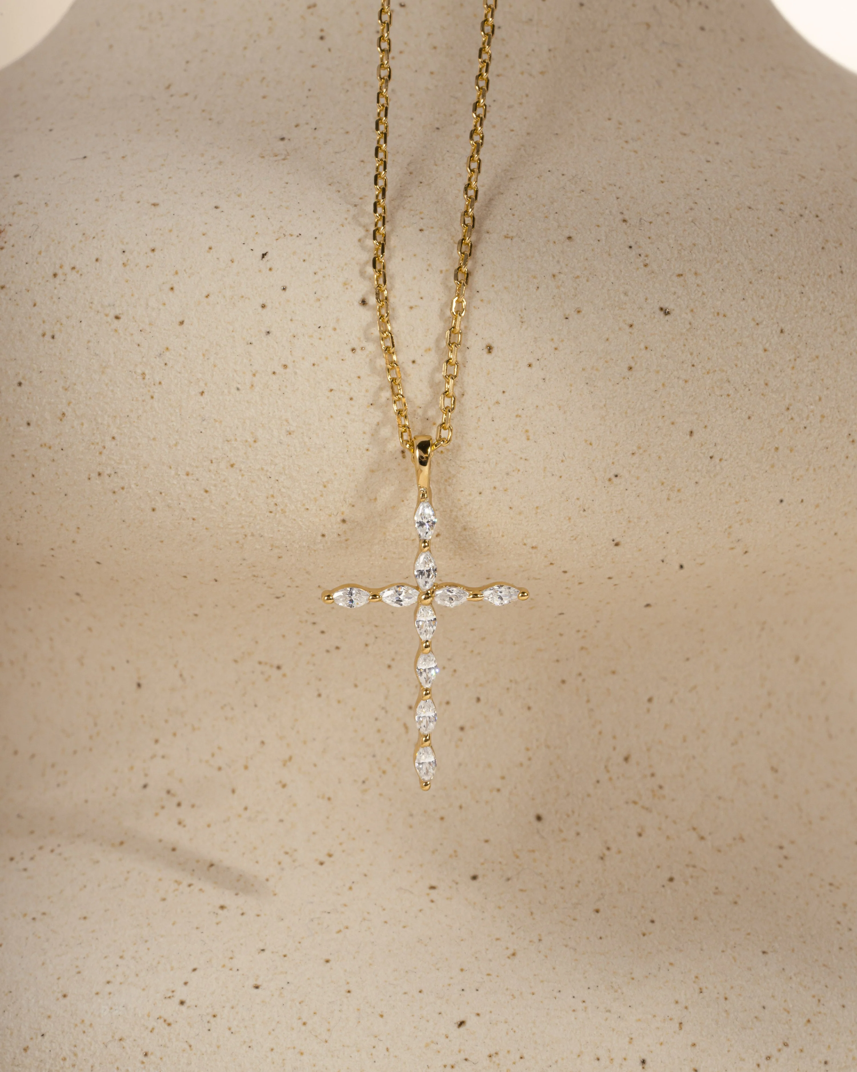 Marquise Cut Cross Necklace - Image 11
