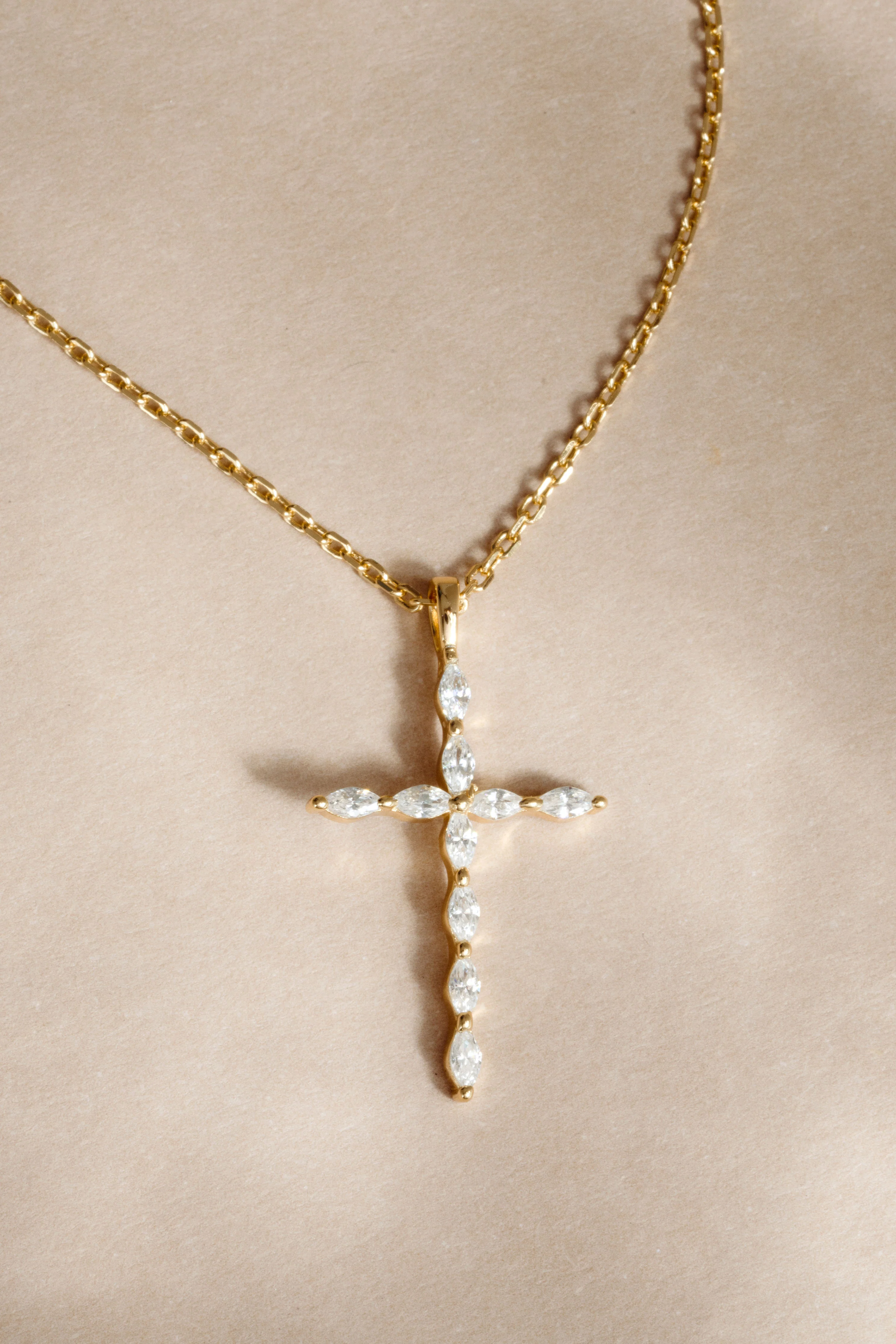 Marquise Cut Cross Necklace - Image 12