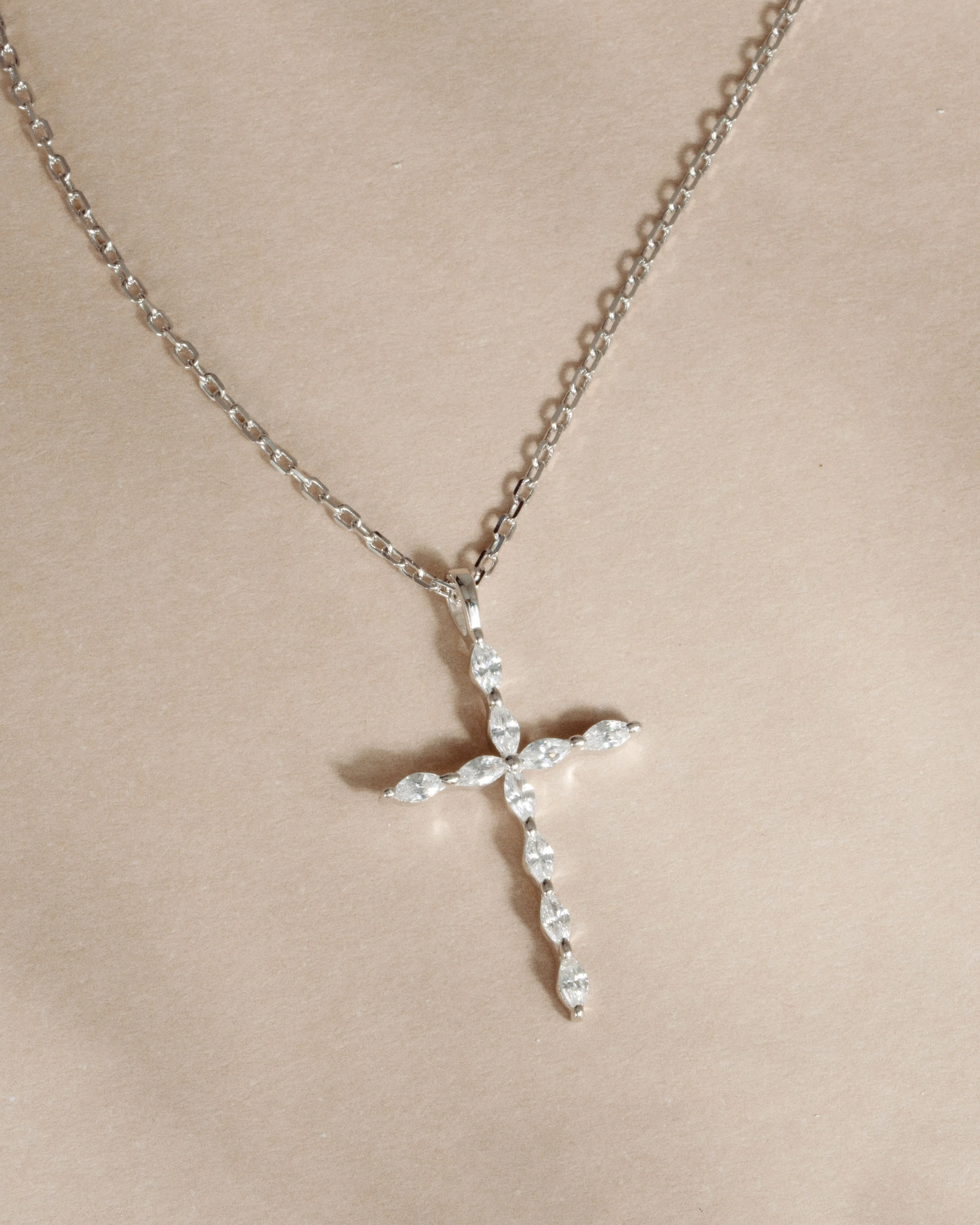 Marquise Cut Cross Necklace - Image 13