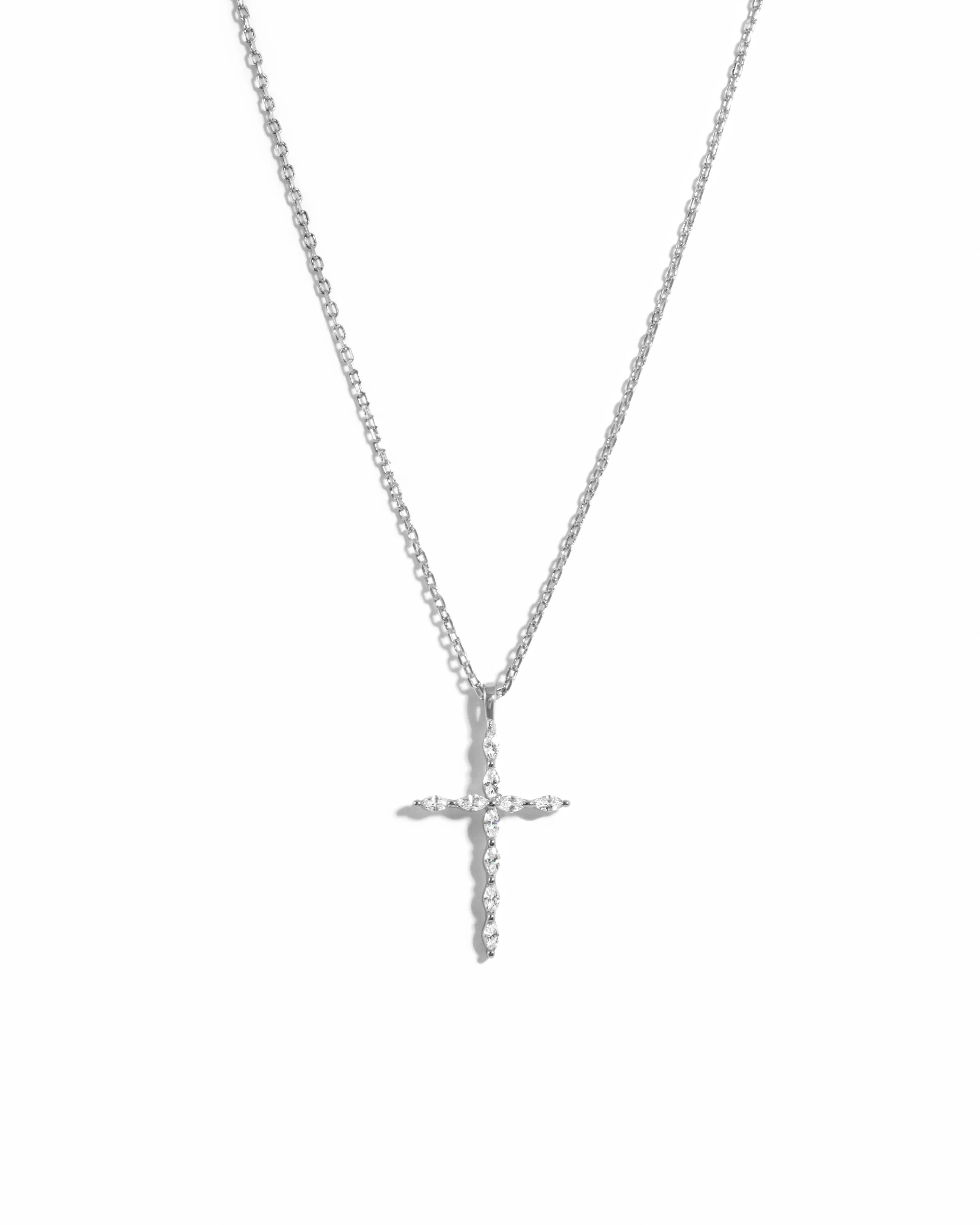Marquise Cut Cross Necklace - Image 4