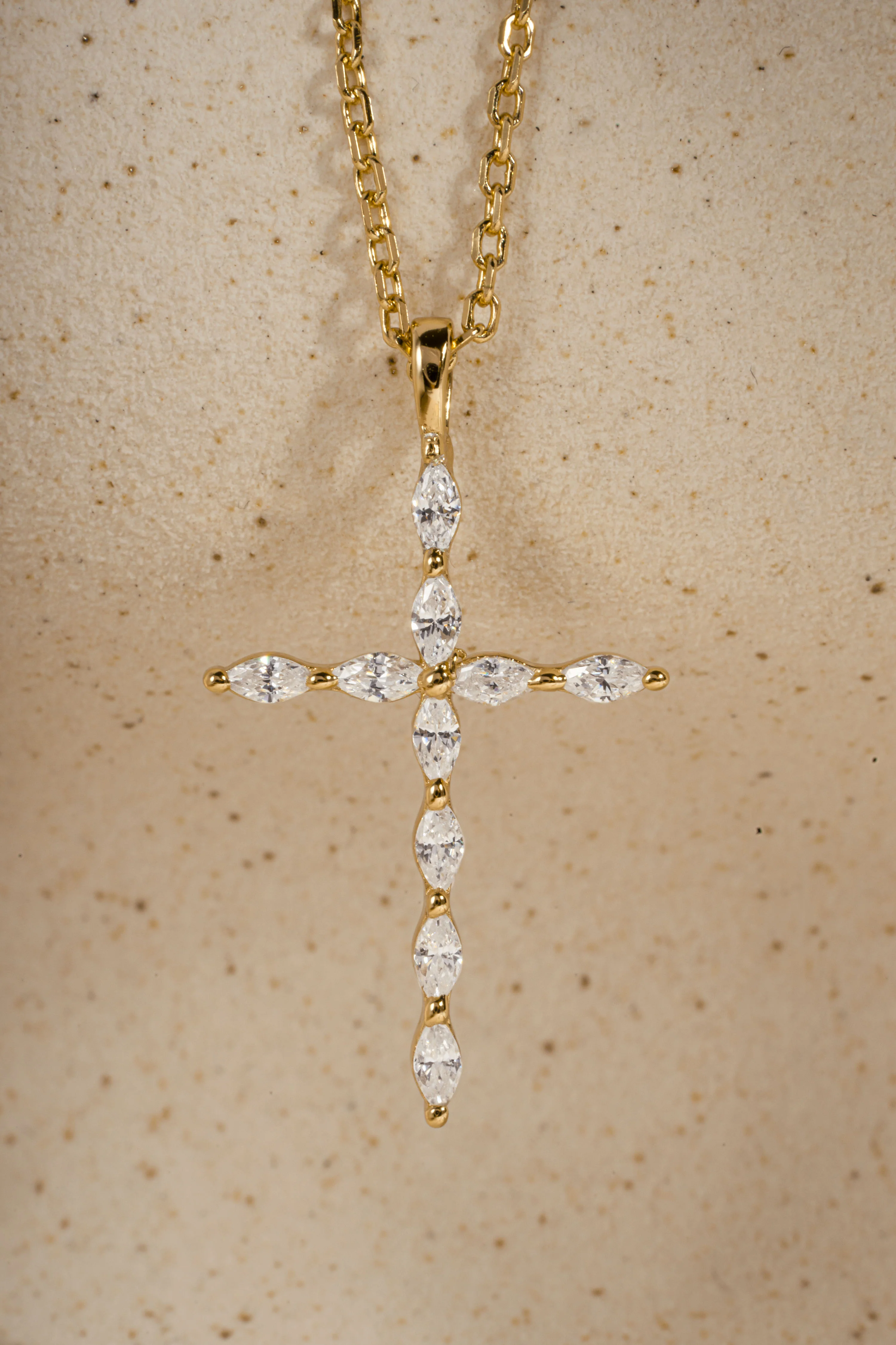 Marquise Cut Cross Necklace - Image 5