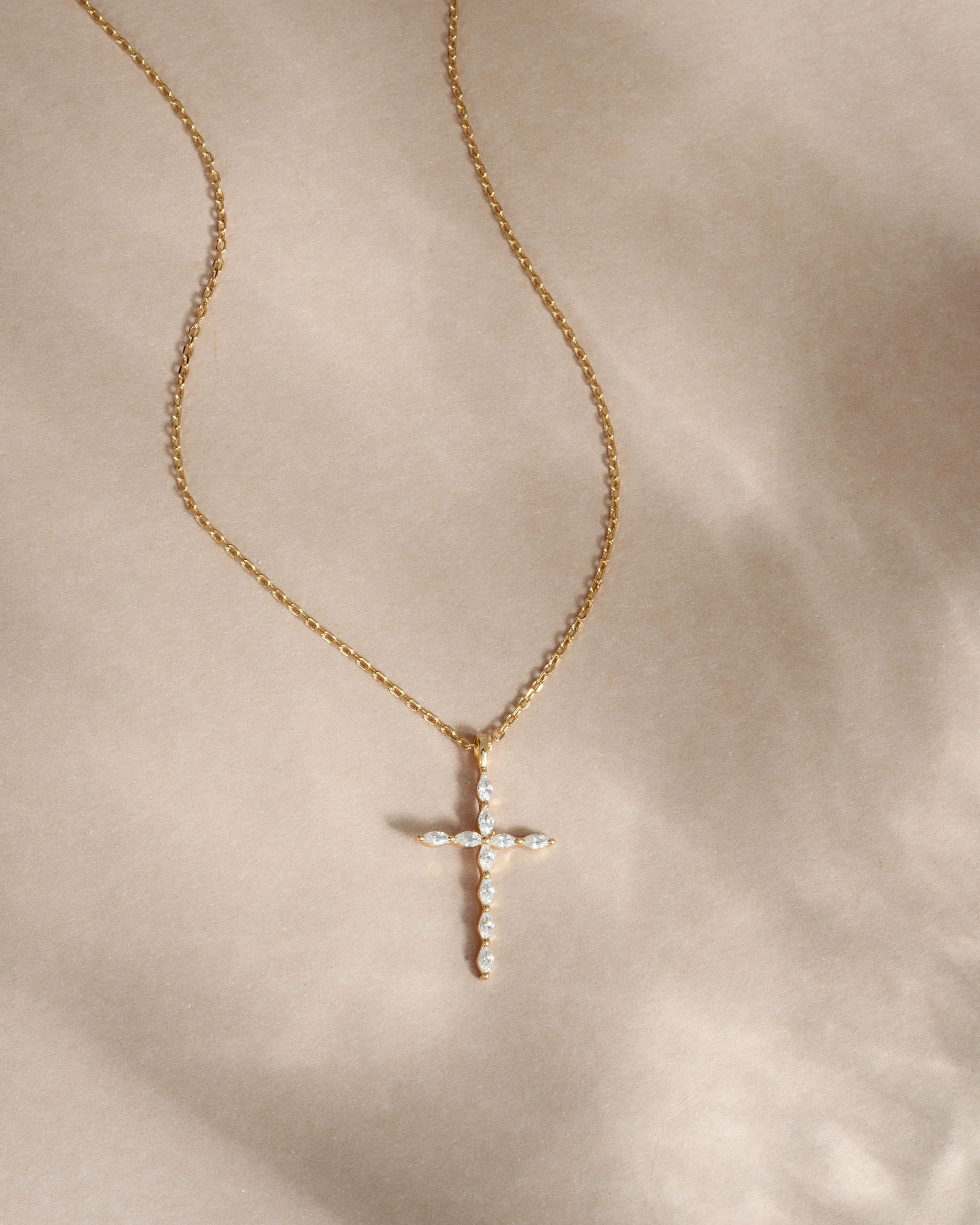 Marquise Cut Cross Necklace - Image 7