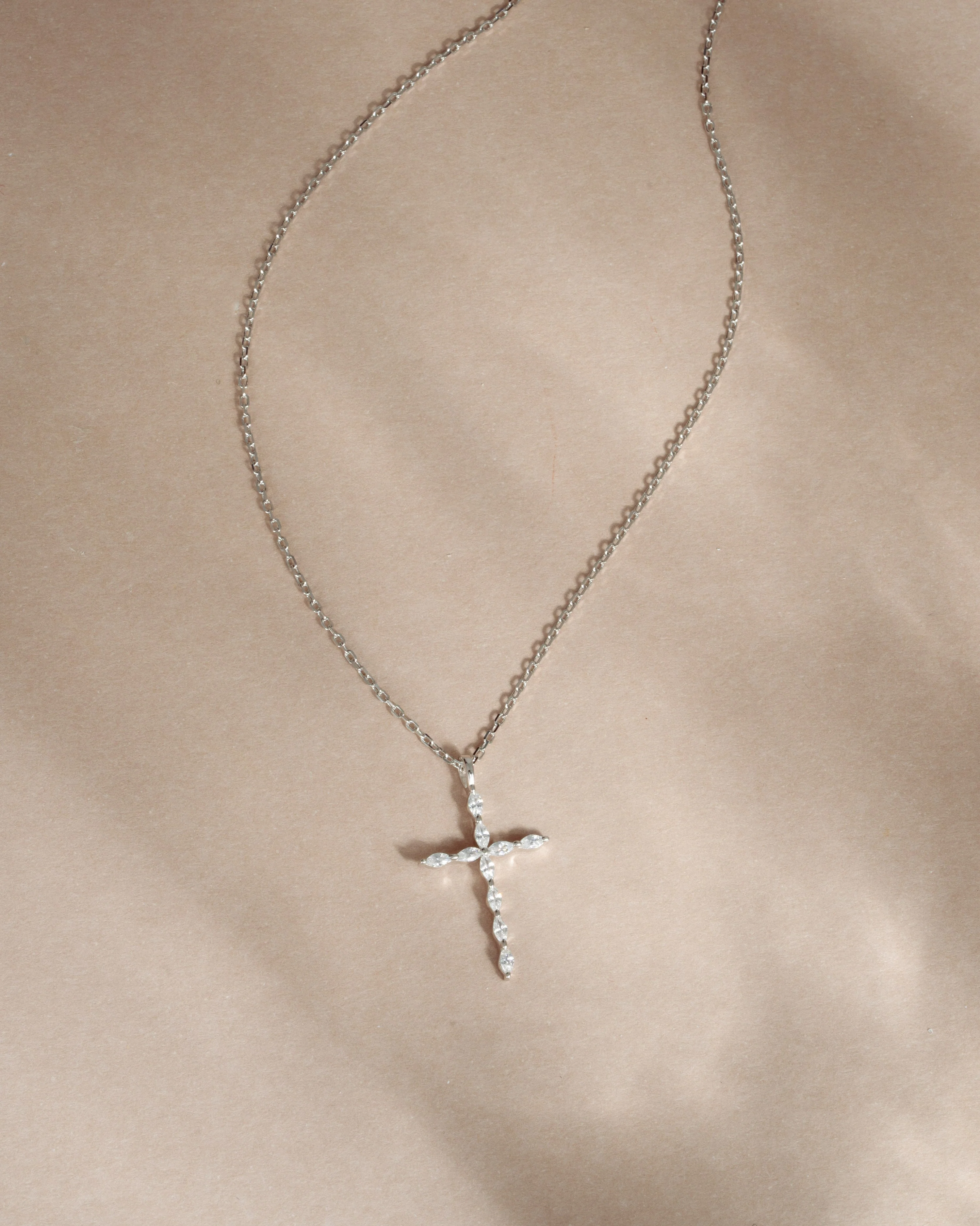 Marquise Cut Cross Necklace - Image 8