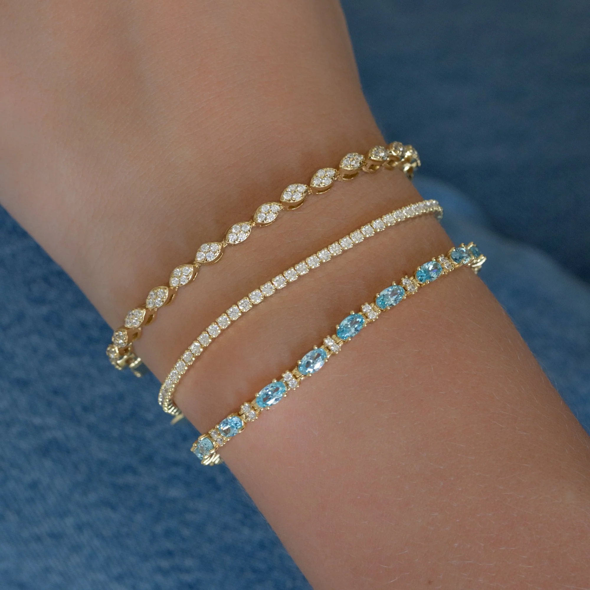 Marquise Shaped Diamond Tennis Bracelet - Image 4