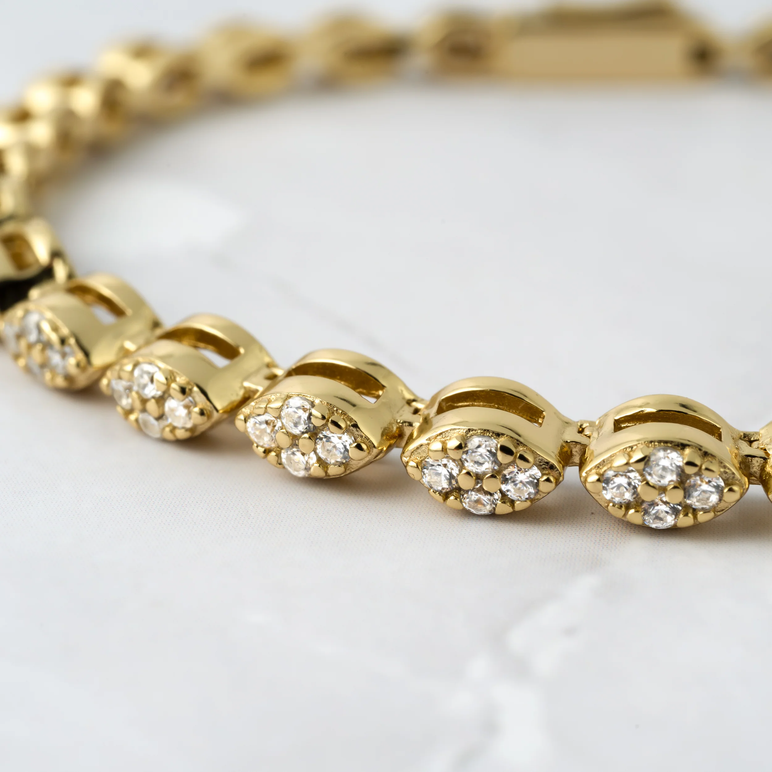 Marquise Shaped Diamond Tennis Bracelet - Image 5
