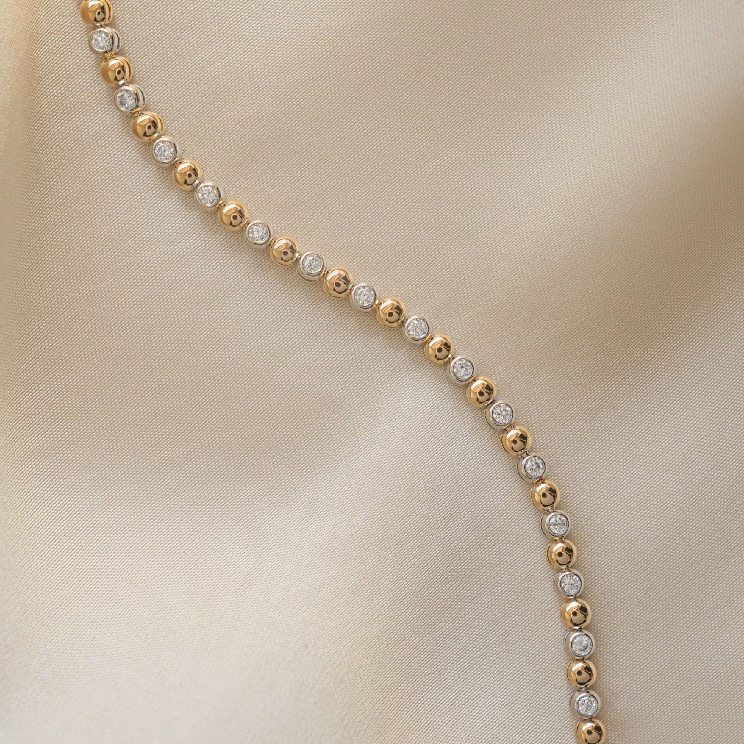Mixed Metal Bead & Bezel Tennis Bracelet - Image 7