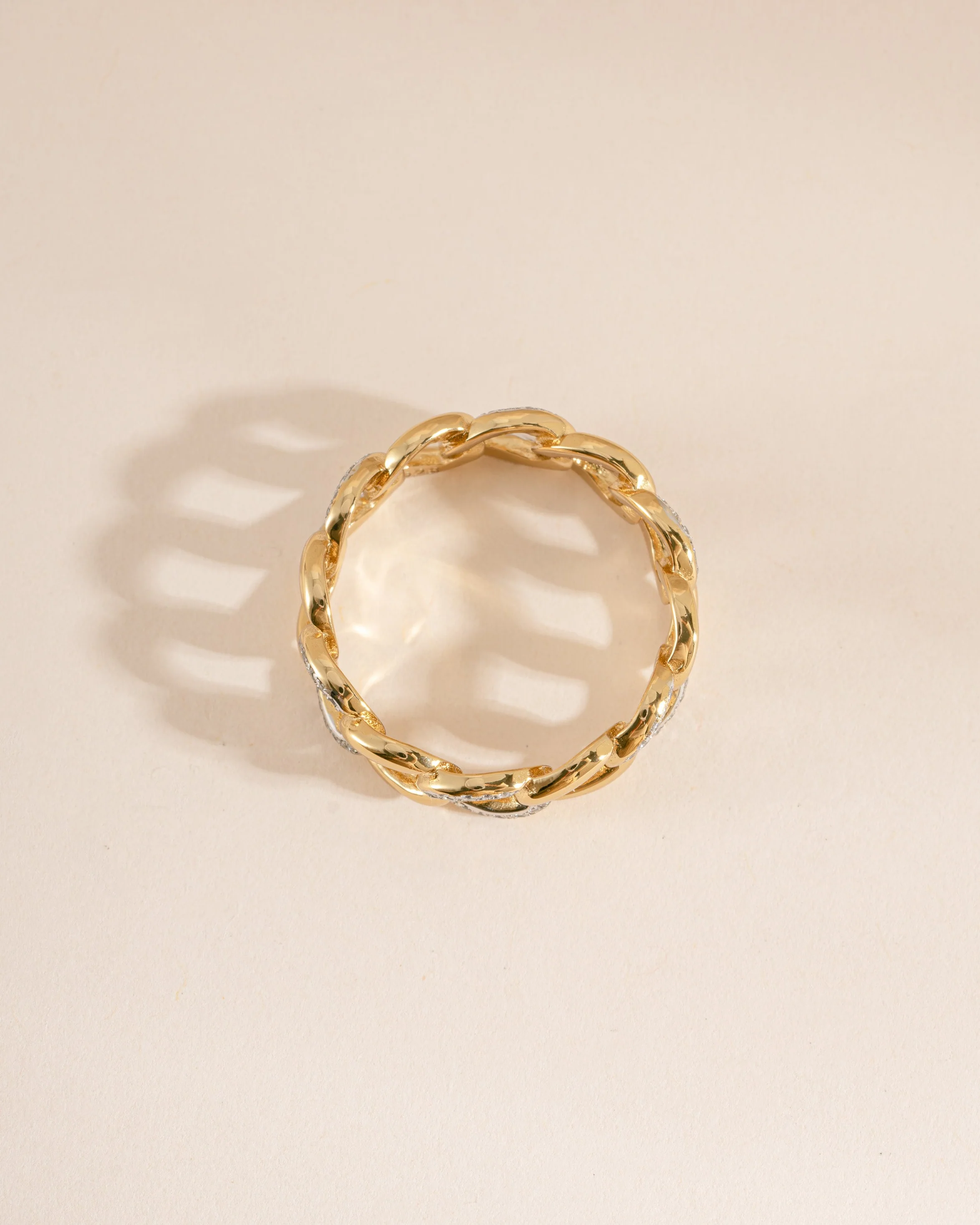 Mixed Metal Pavé Chain Ring - Image 6