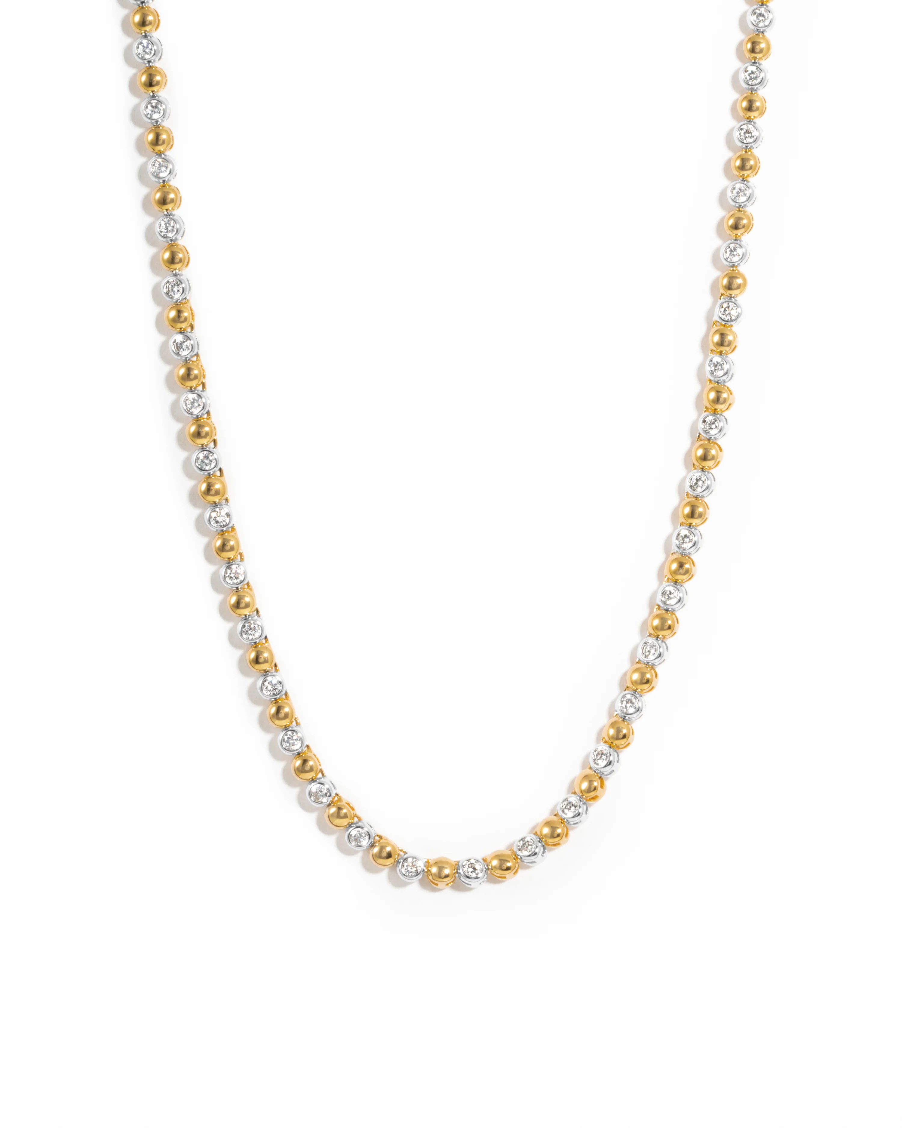Mixed Metal Tennis Necklace