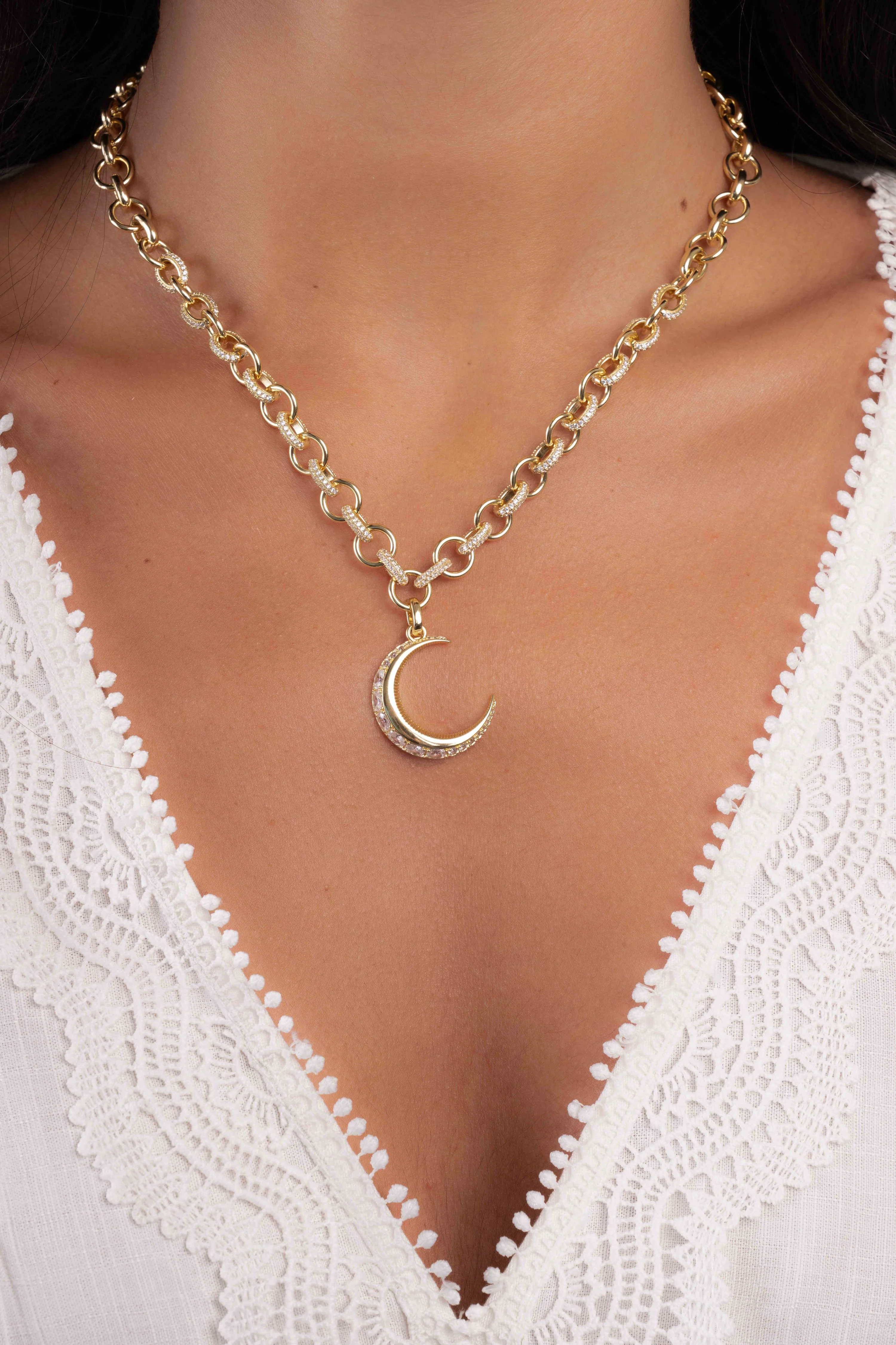 Moon Statement Necklace - Image 2
