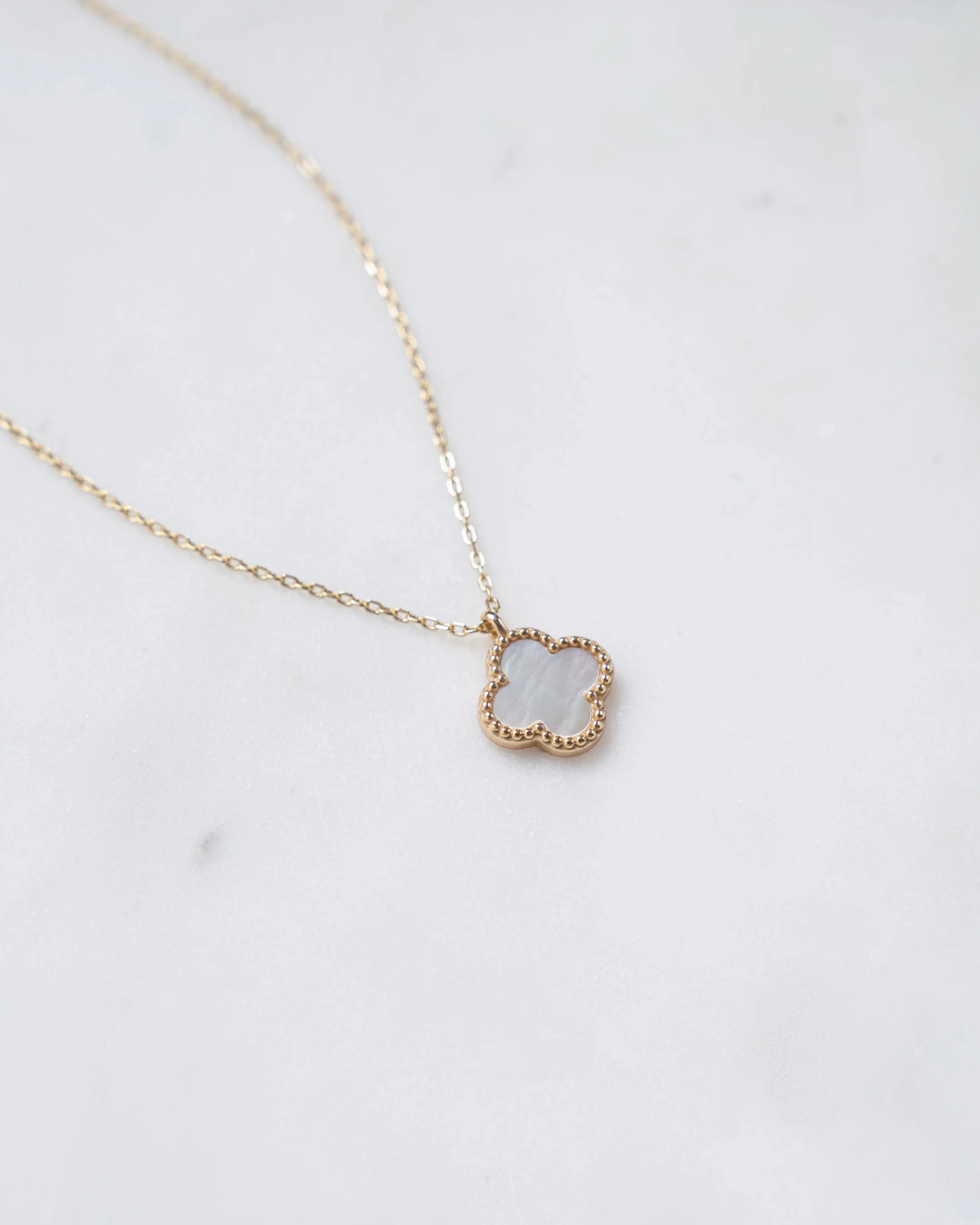 Mother of Pearl Clover Necklace - Image 6