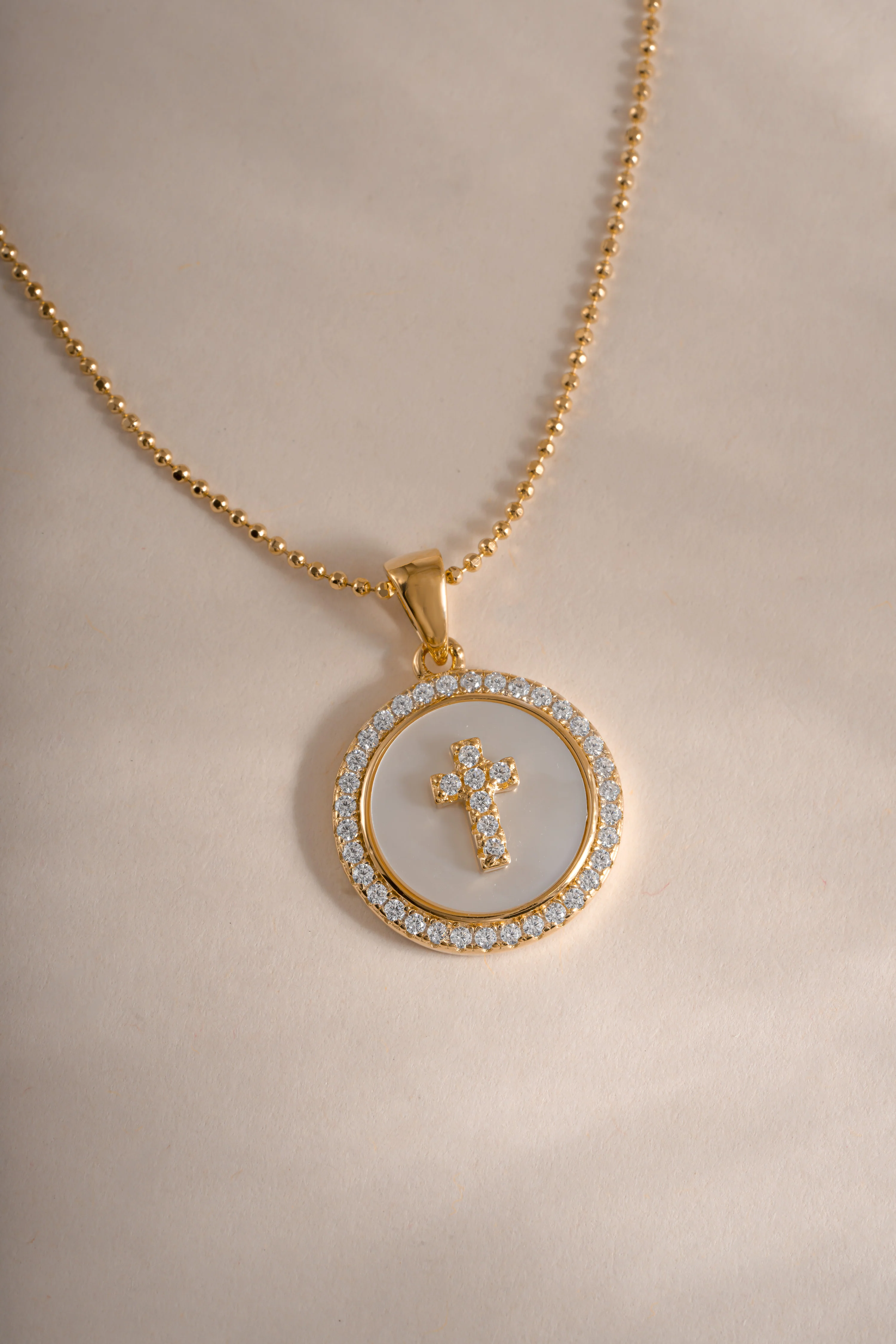 Mother of Pearl Cross Necklace - Image 3