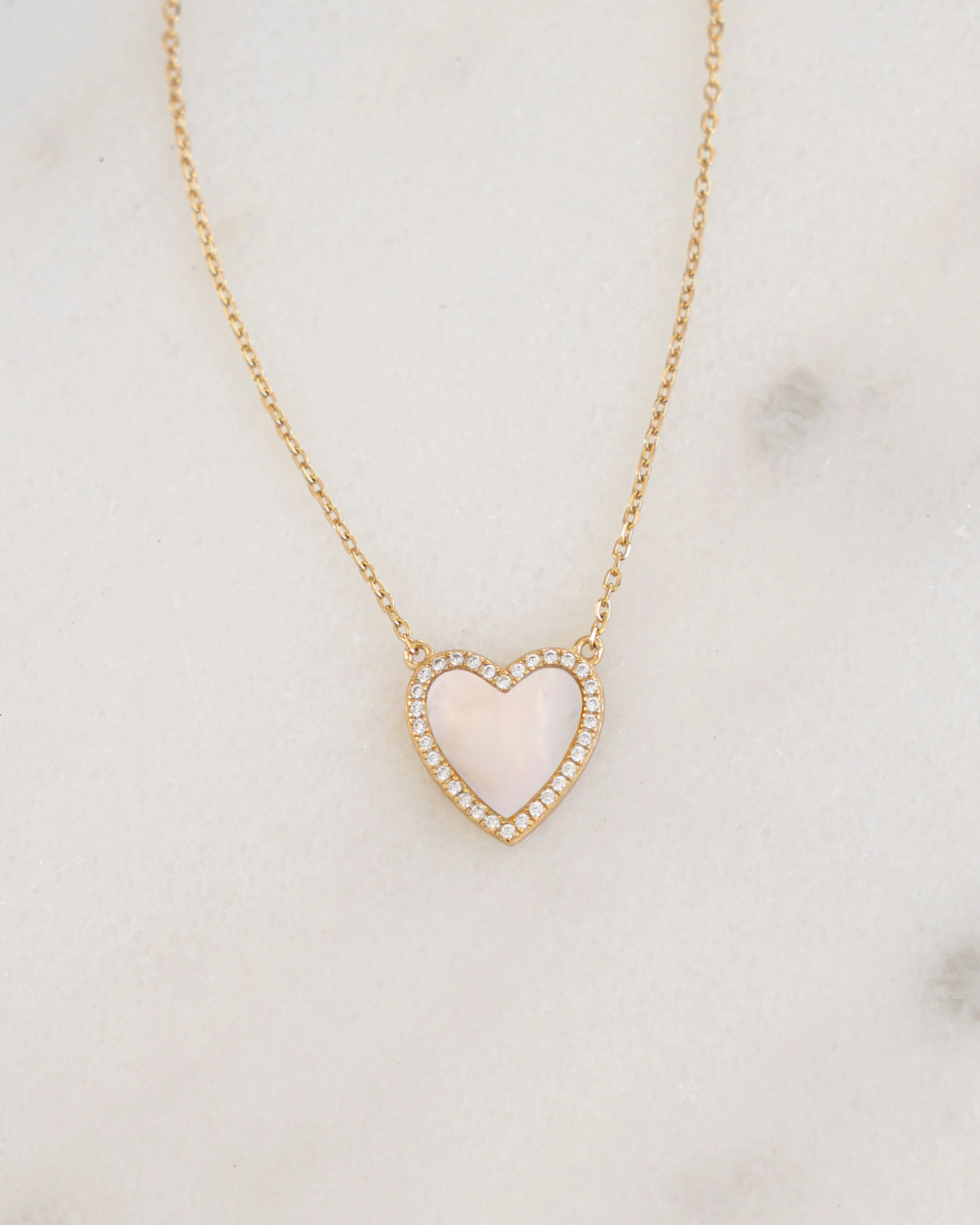 Mother of Pearl Heart Necklace - Image 7