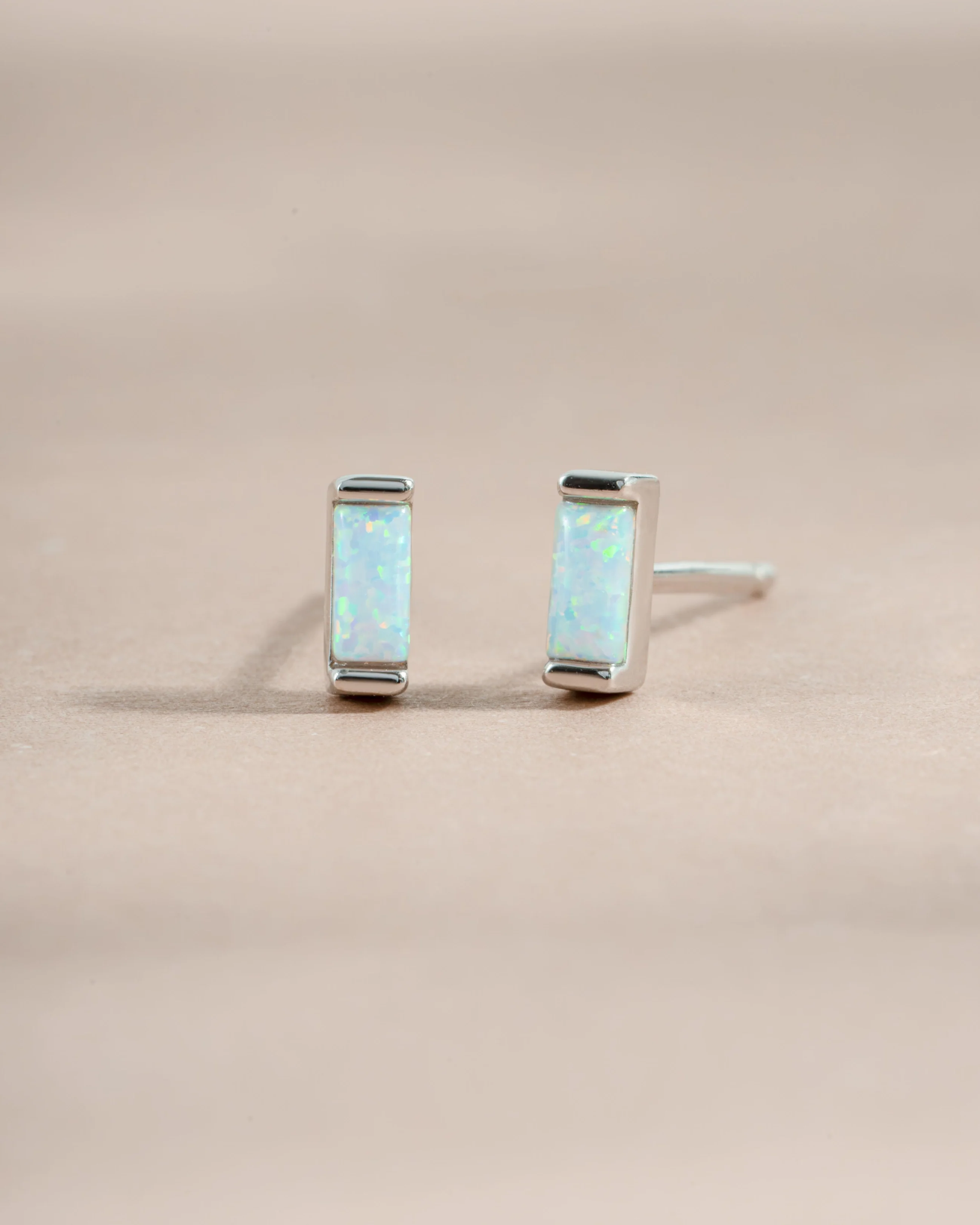 Opal Baguette Stud Earrings - Image 3