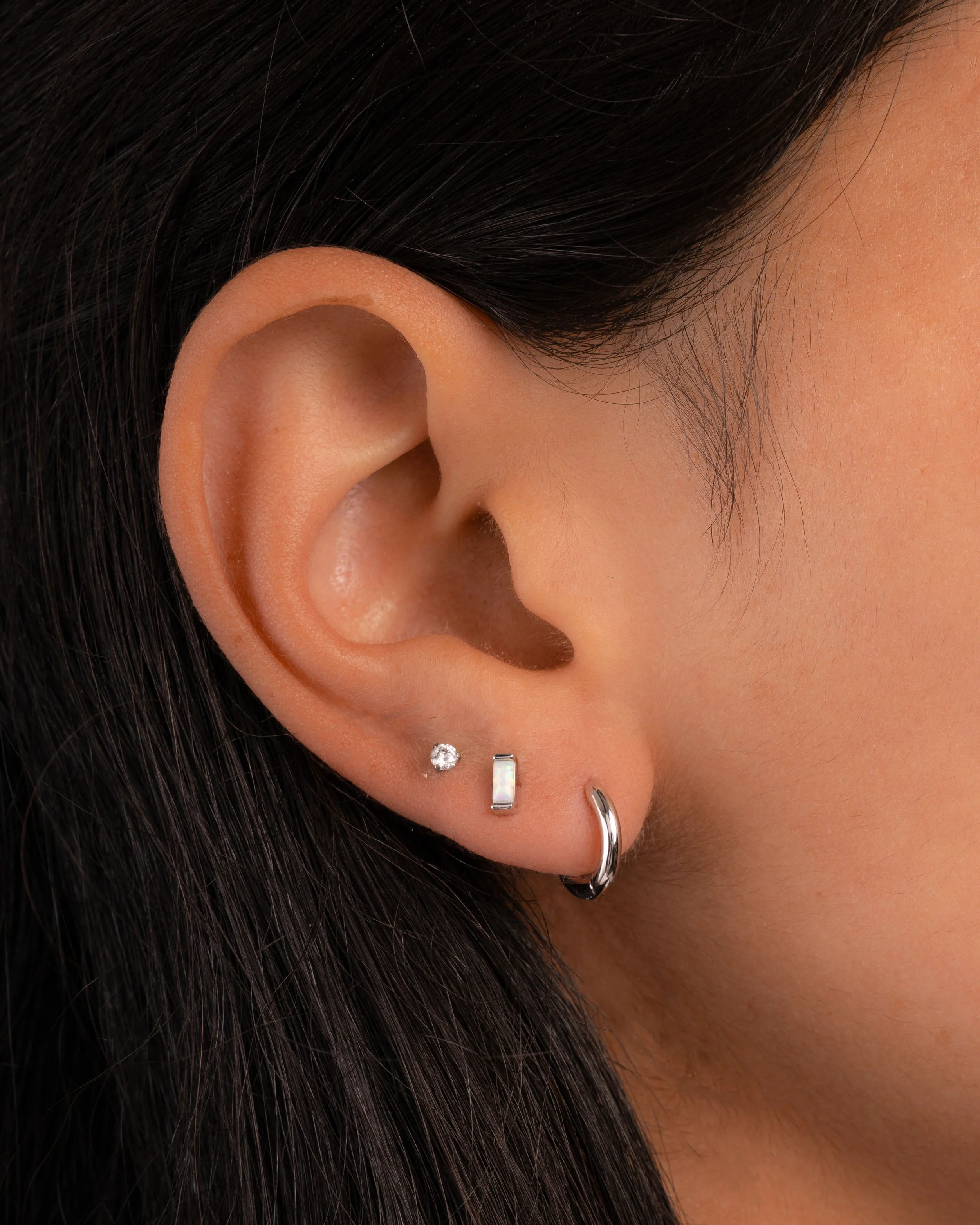 Opal Baguette Stud Earrings - Image 4