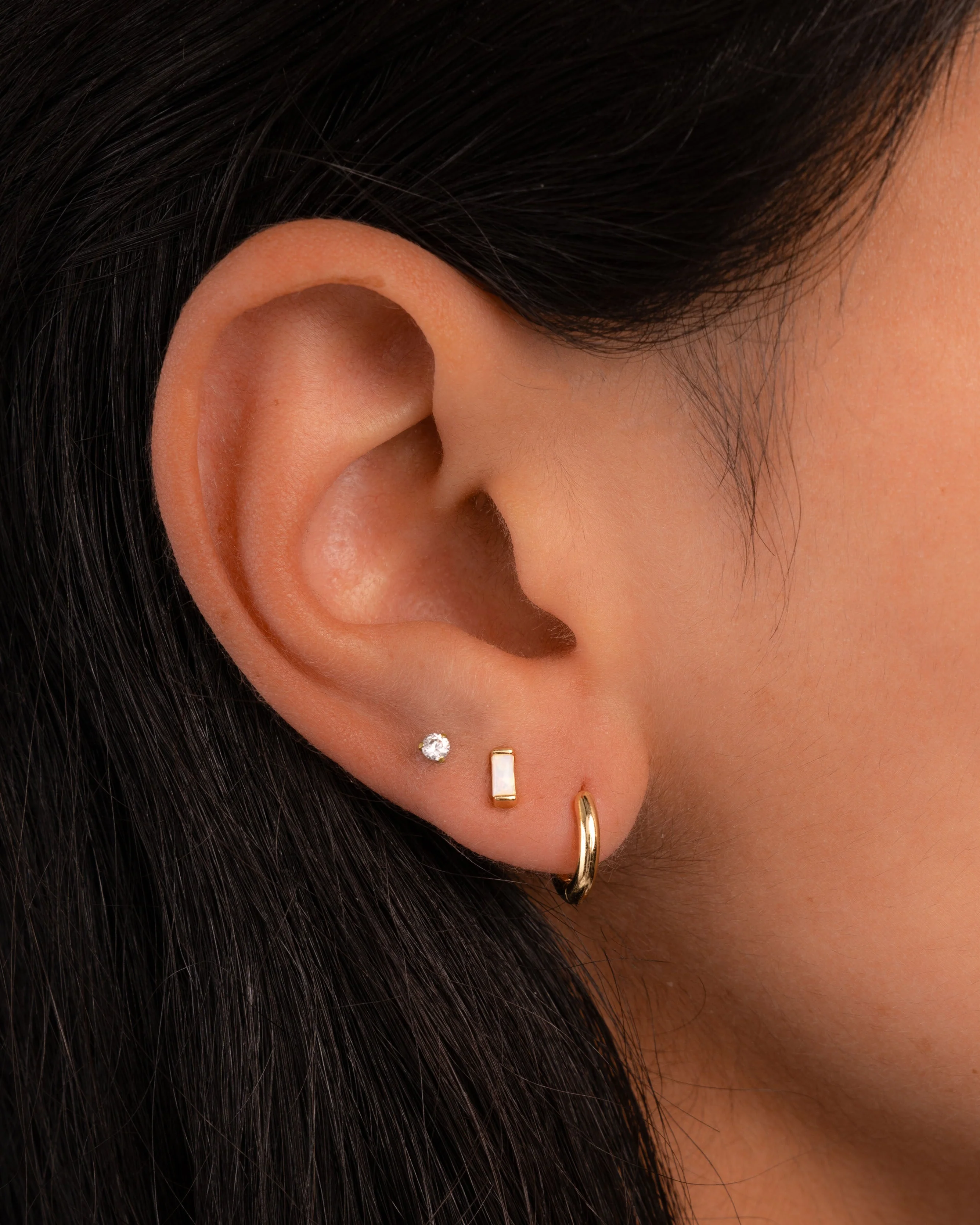 Opal Baguette Stud Earrings - Image 6