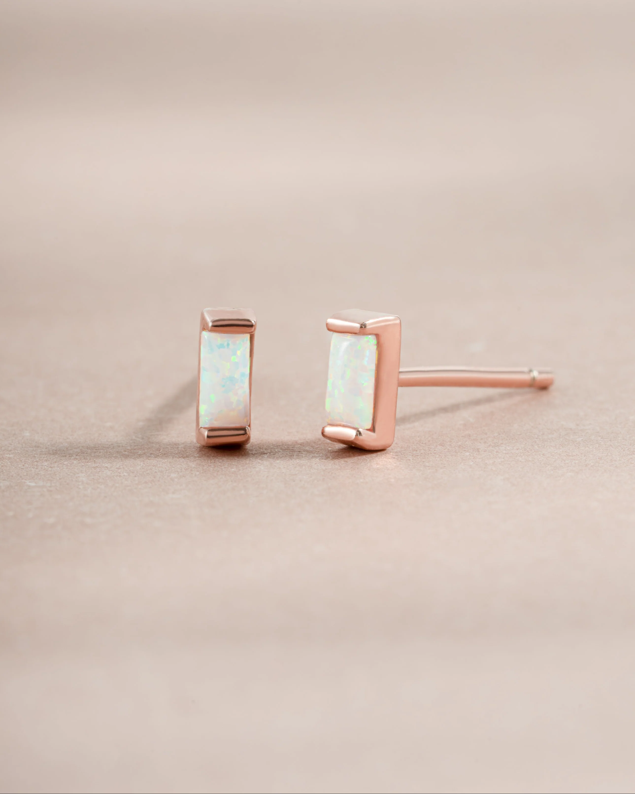 Opal Baguette Stud Earrings - Image 9