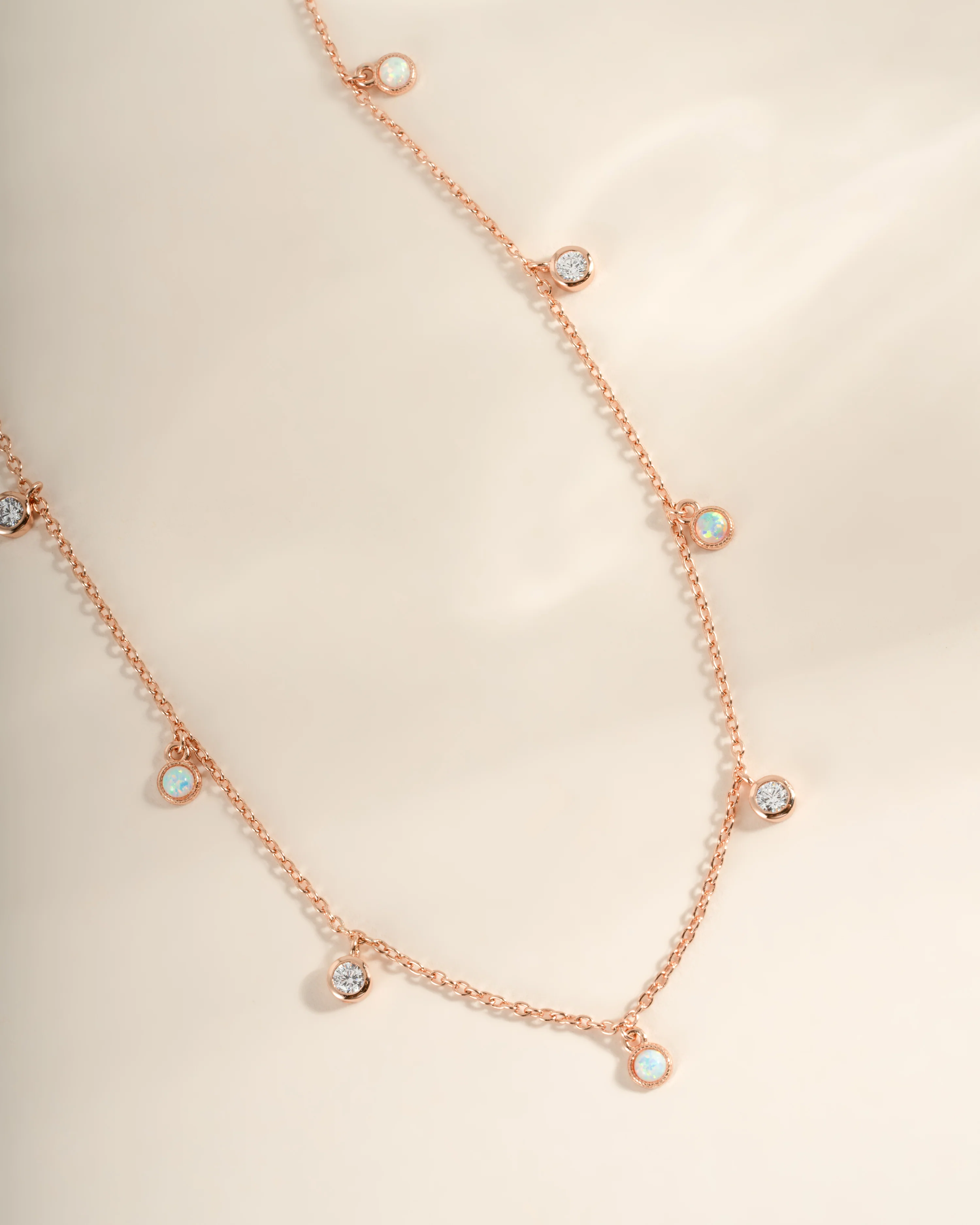 Opal & CZ Charm Necklace - Image 3