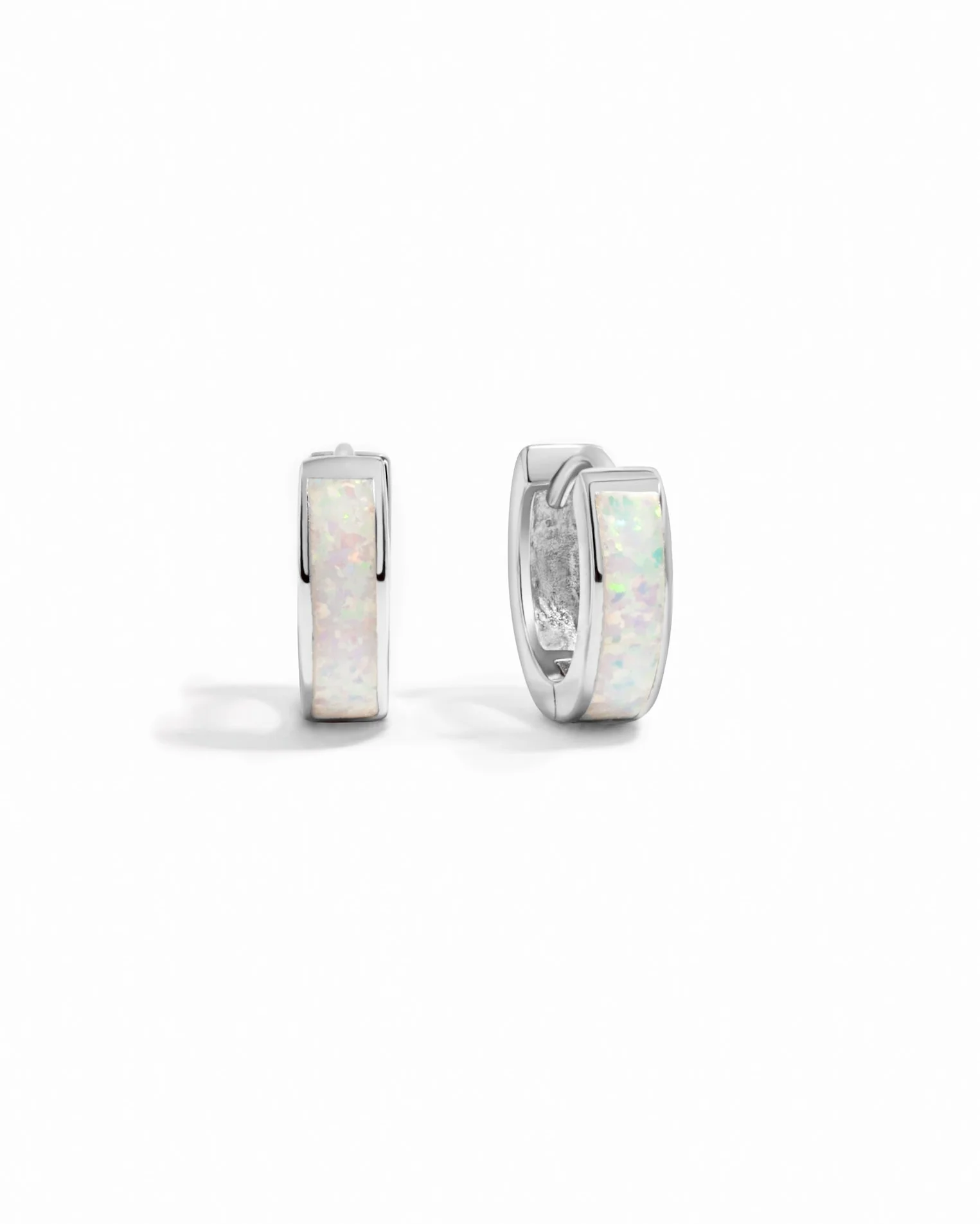 Opal Enamel Huggie Earrings - Image 8