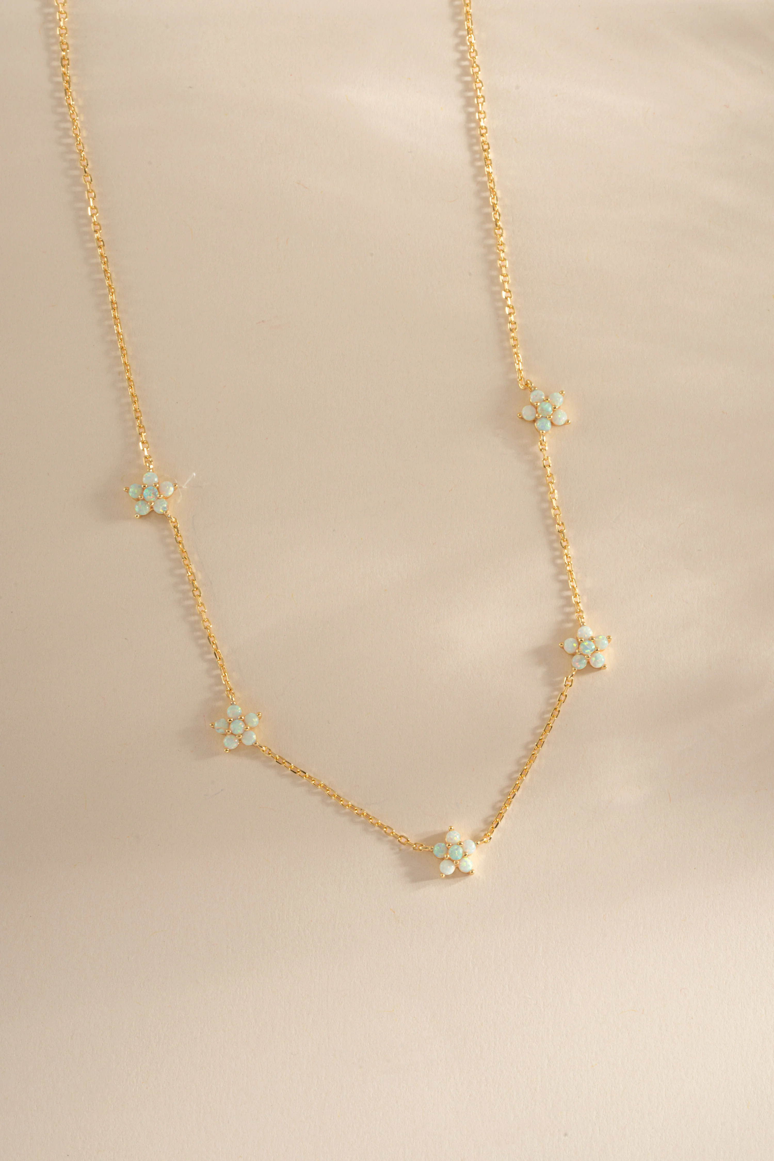 Opal Flower Charm Necklace - Image 10