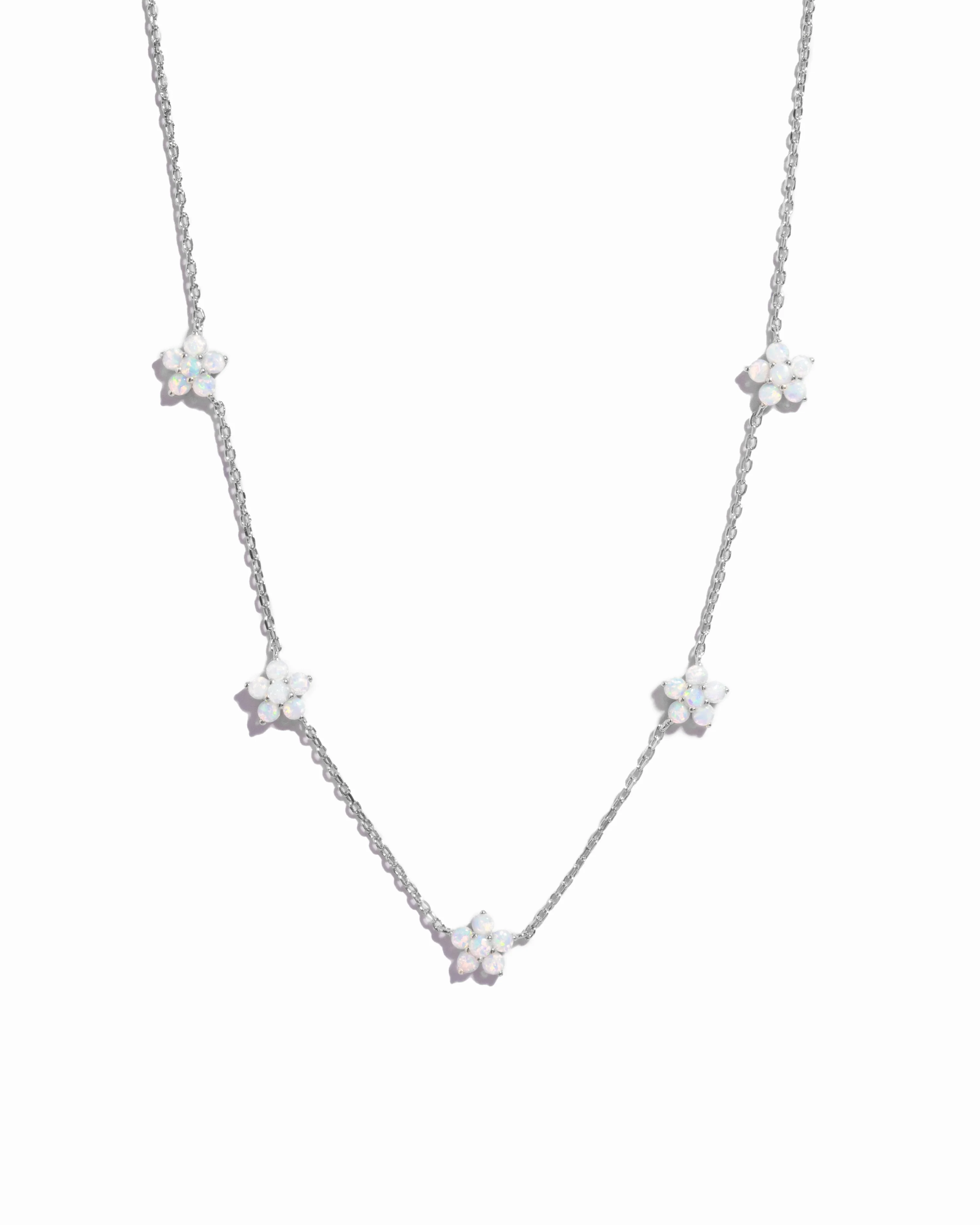 Opal Flower Charm Necklace - Image 11