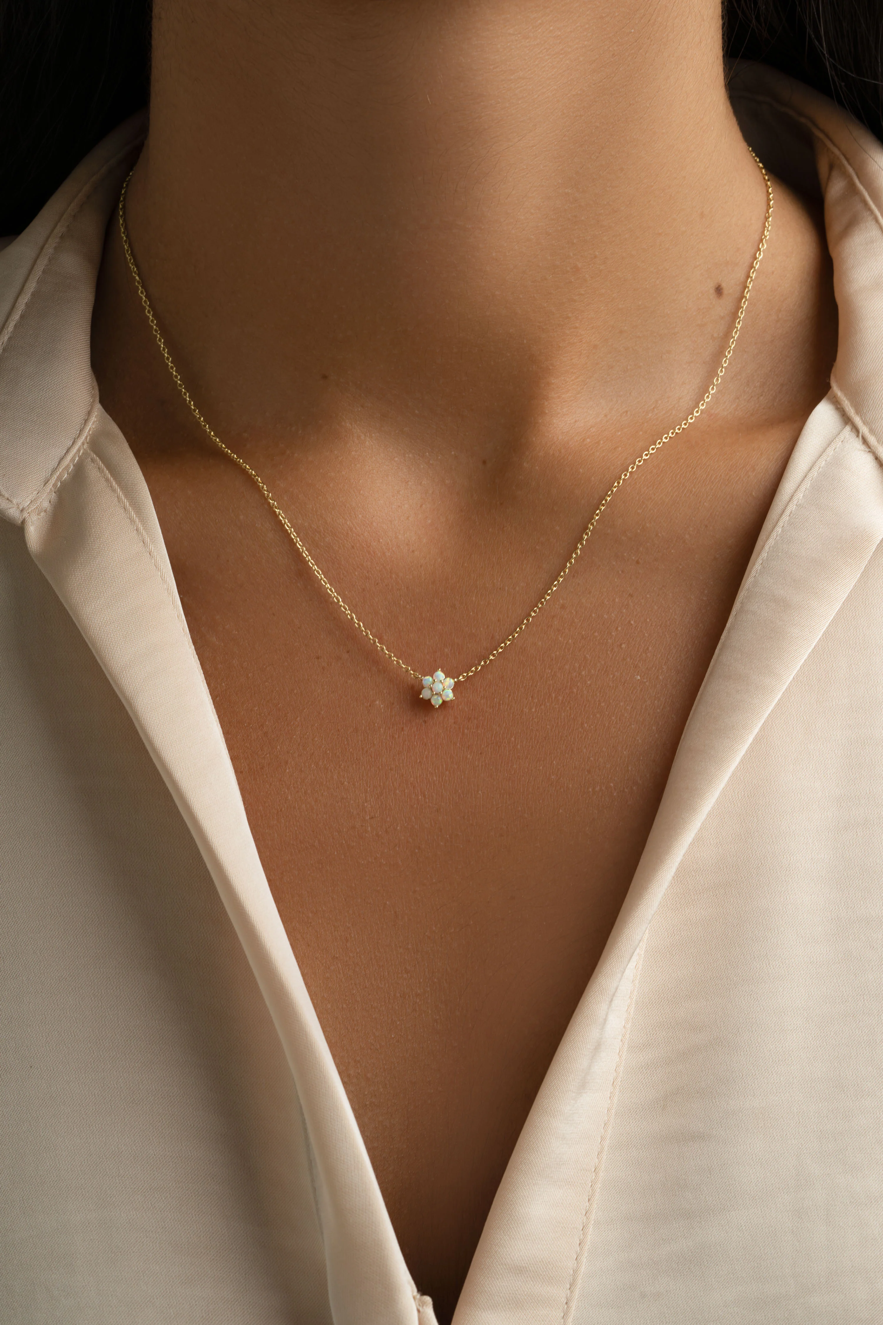 Opal Flower Necklace - Image 2