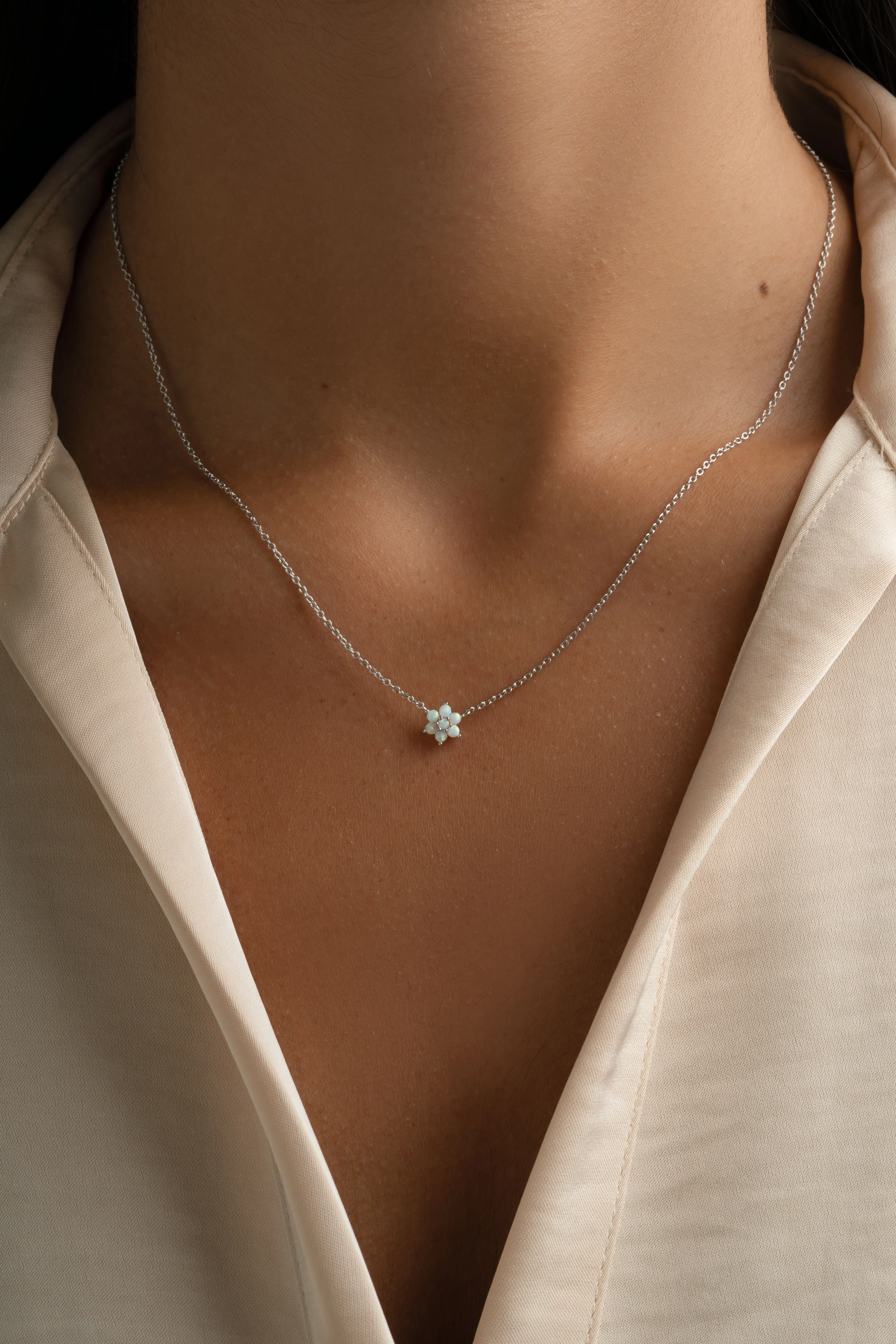 Opal Flower Necklace - Image 4